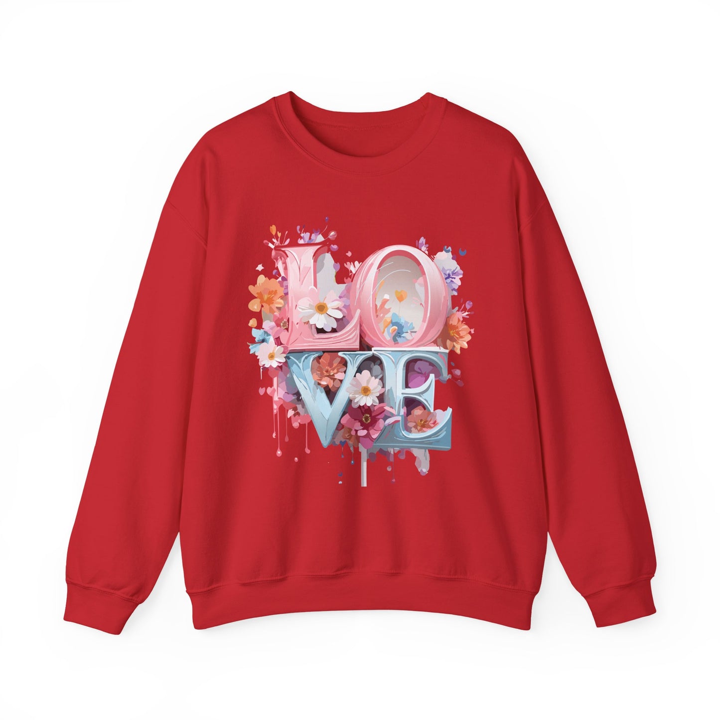 Floral Love Sweatshirt, Valentine's Day Sweatshirt, Love Flower Sweatshirt