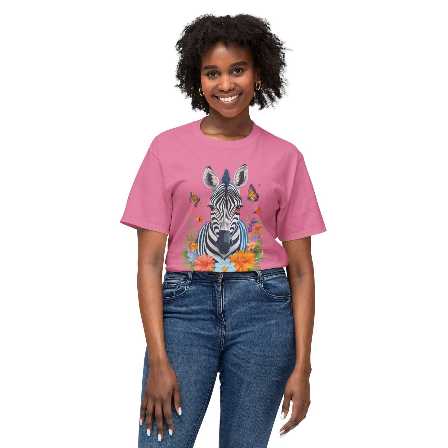 Zebra T-Shirt, Vintage Zebra Tee, Floral Tees, Zebra Art Design Shirt, Tee Shirt with Zebra 8