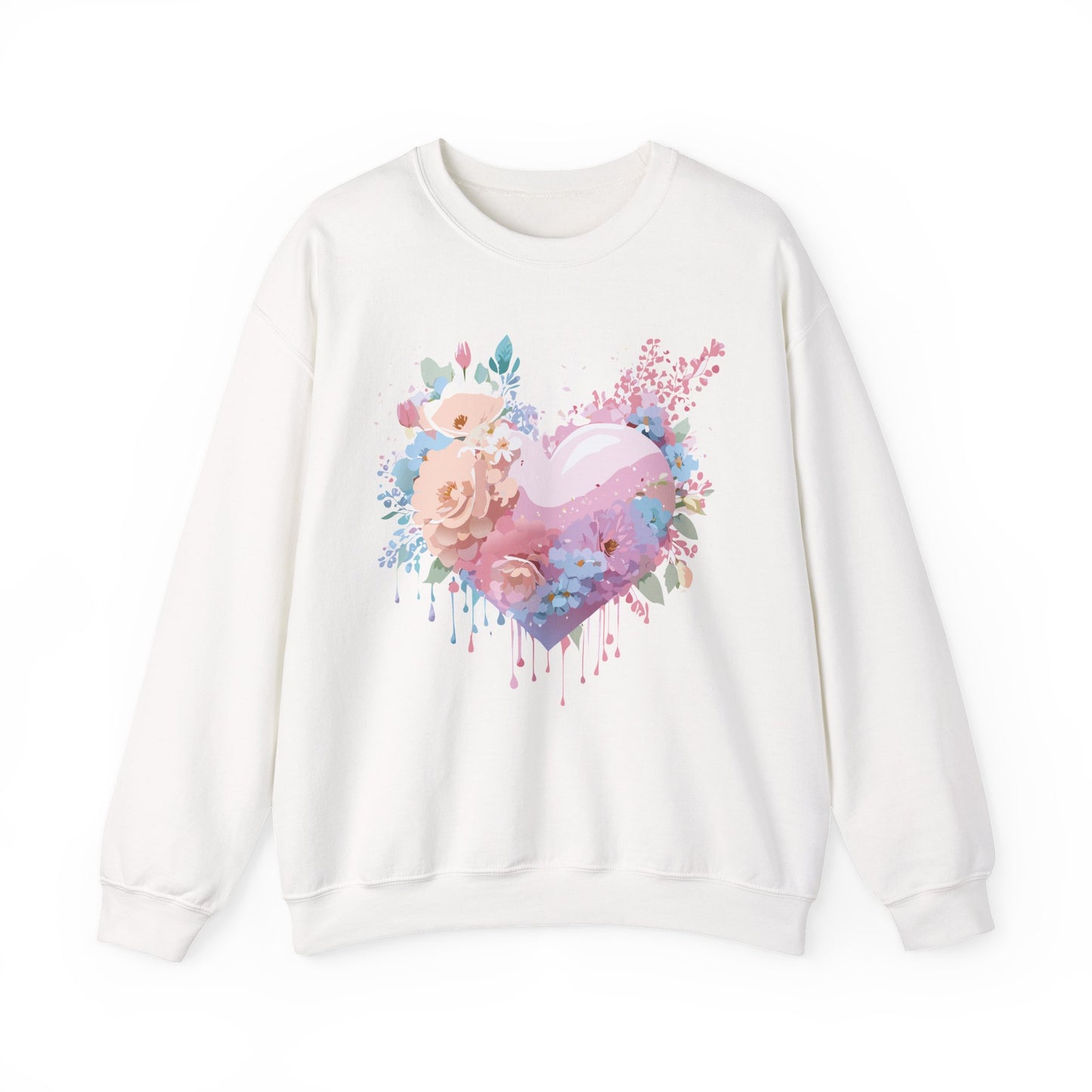 Floral Heart Sweatshirt, Floral Love Sweatshirt, Valentine's Day Sweatshirt, Heart Floral Sweatshirt