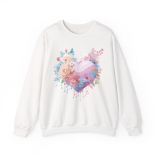 Floral Heart Sweatshirt, Floral Love Sweatshirt, Valentine's Day Sweatshirt, Heart Floral Sweatshirt