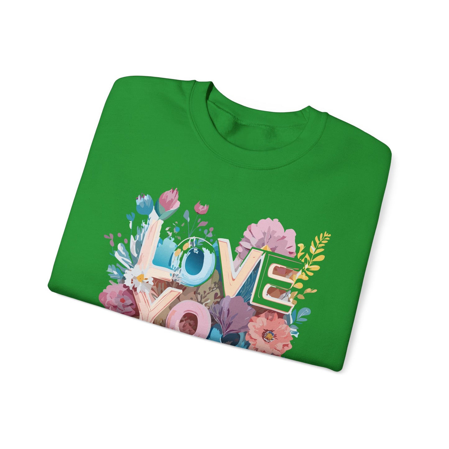 Floral Love Sweatshirt, Valentine's Day Sweatshirt, Love Flower Sweatshirt