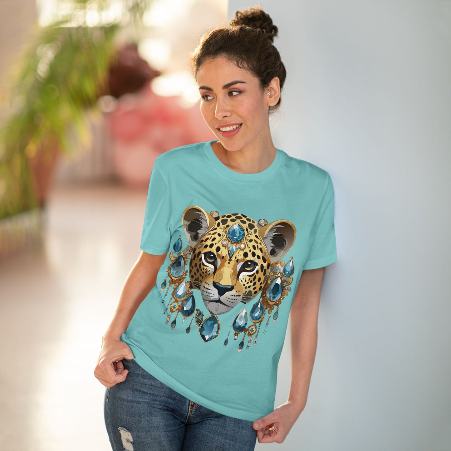 Organic T-shirt with Animals - Cheetah