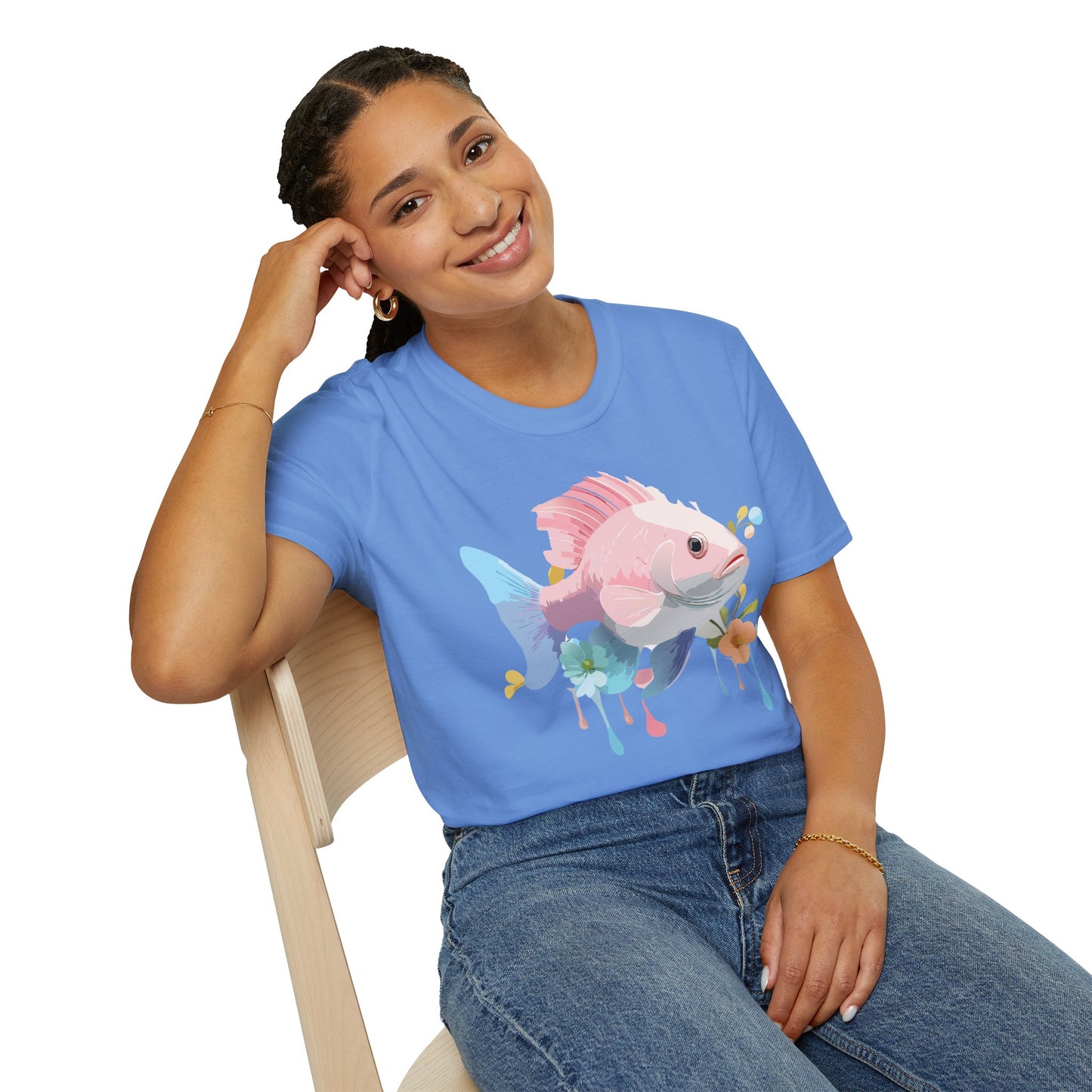 Fish Art Design Shirt, T Shirt with Fish, Graphic Shirt, Tee Shirt with Graphic Design, Shirt with Fish Graphic Art