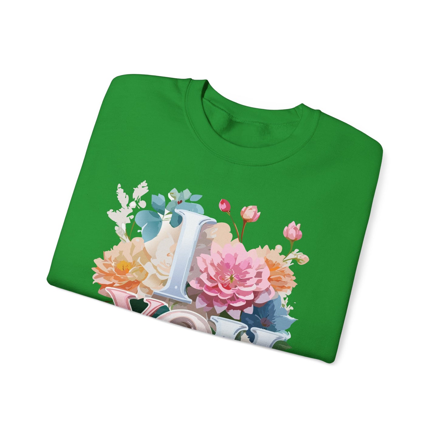 Floral Love Sweatshirt, Valentine's Day Sweatshirt, Love Flower Sweatshirt