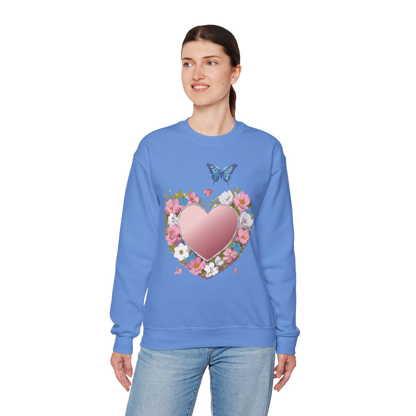 Floral Heart Sweatshirt, Floral Love Sweatshirt, Valentine's Day Sweatshirt, Heart Floral Sweatshirt