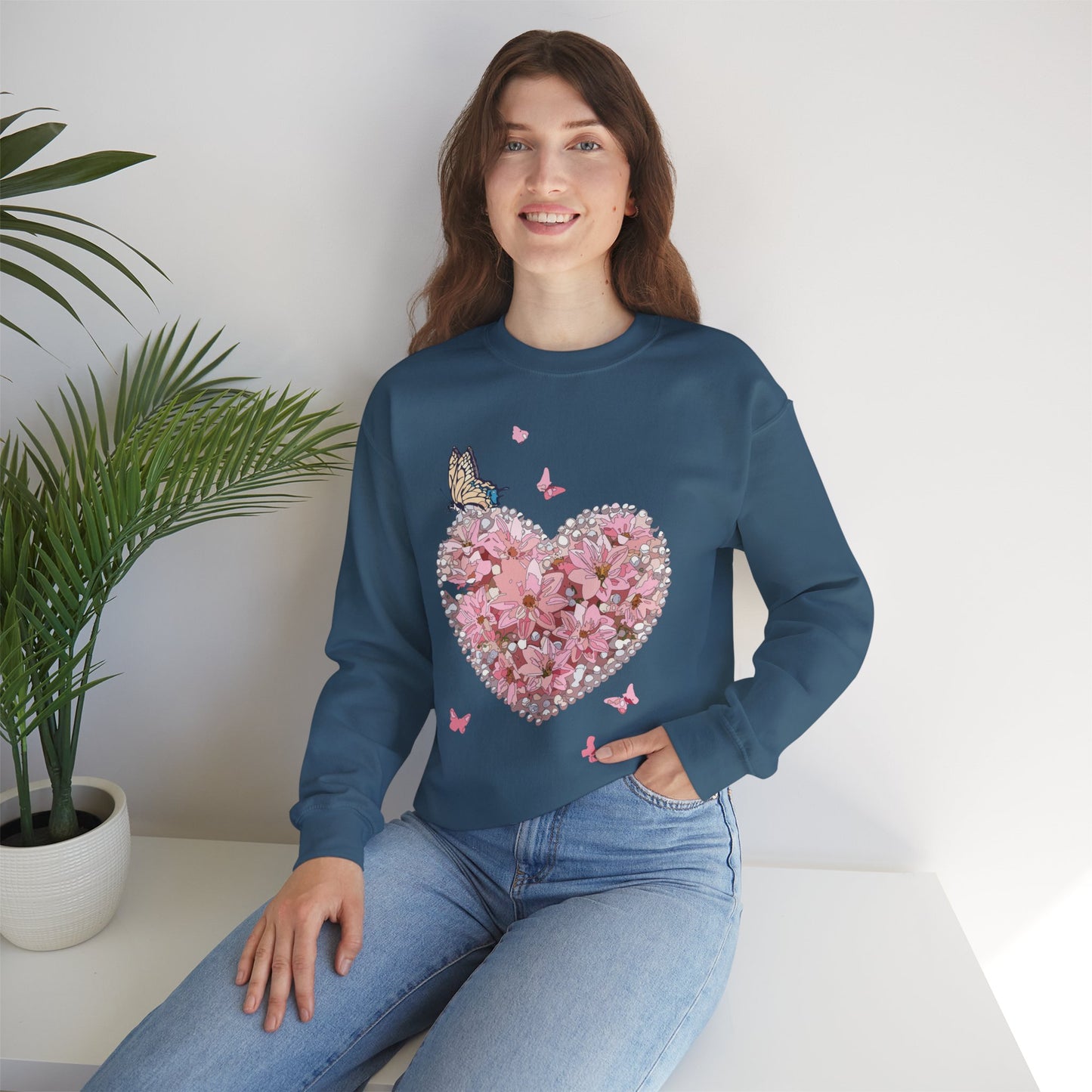 Floral Heart Sweatshirt, Floral Love Sweatshirt, Valentine's Day Sweatshirt, Heart Floral Sweatshirt