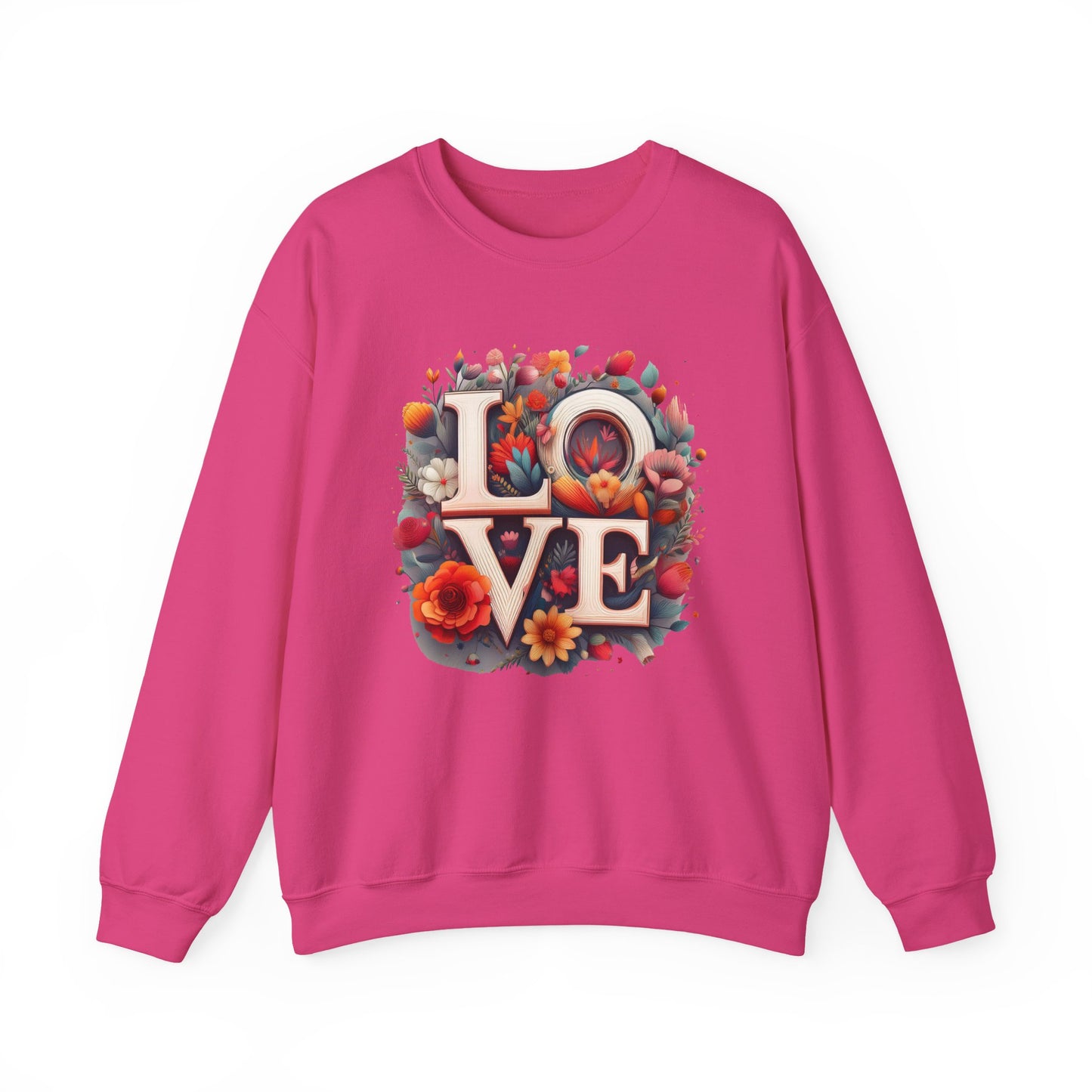 Floral Love Sweatshirt, Valentine's Day Sweatshirt, Love Flower Sweatshirt