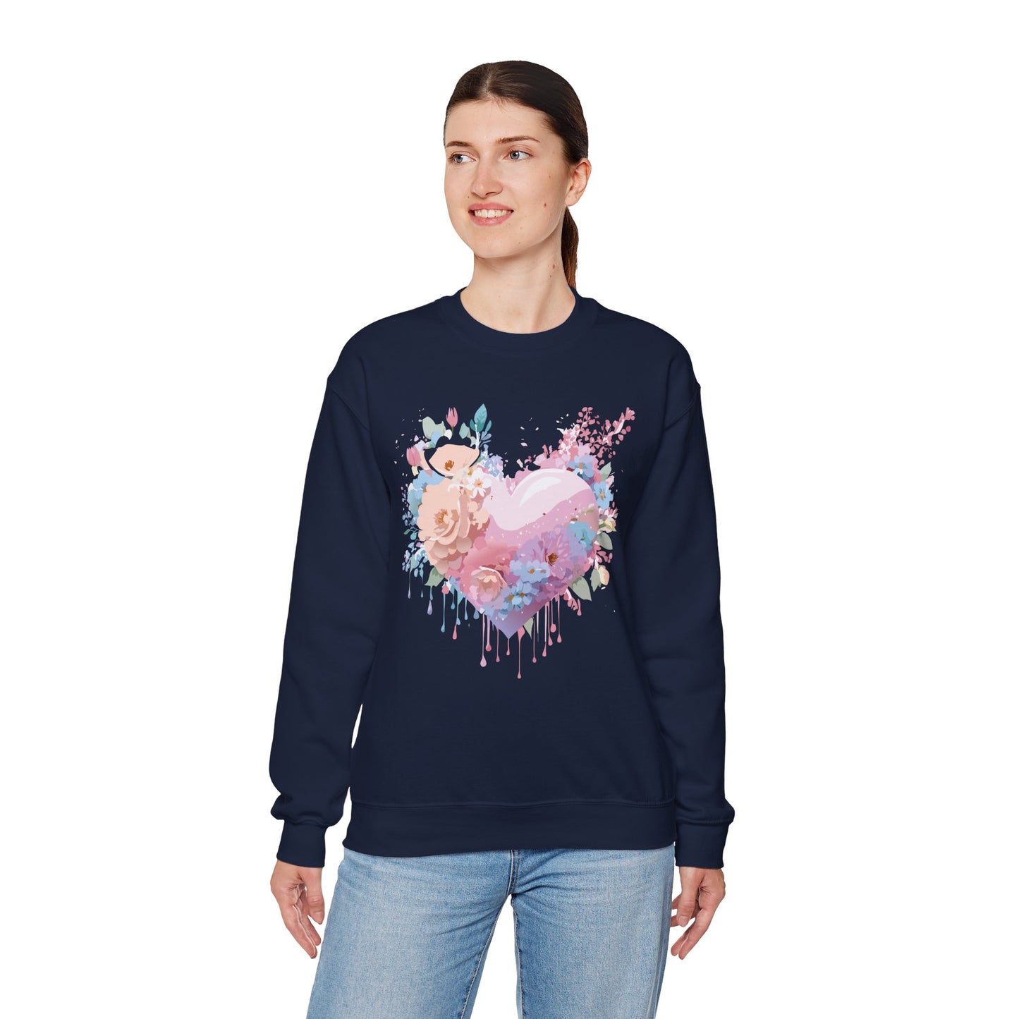Floral Heart Sweatshirt, Floral Love Sweatshirt, Valentine's Day Sweatshirt, Heart Floral Sweatshirt