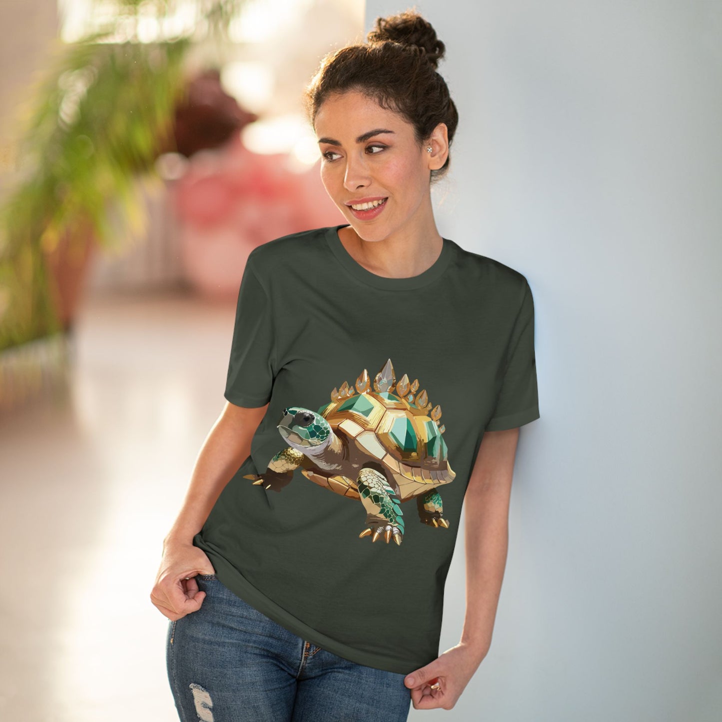 Organic T-shirt with Animals - Turtle