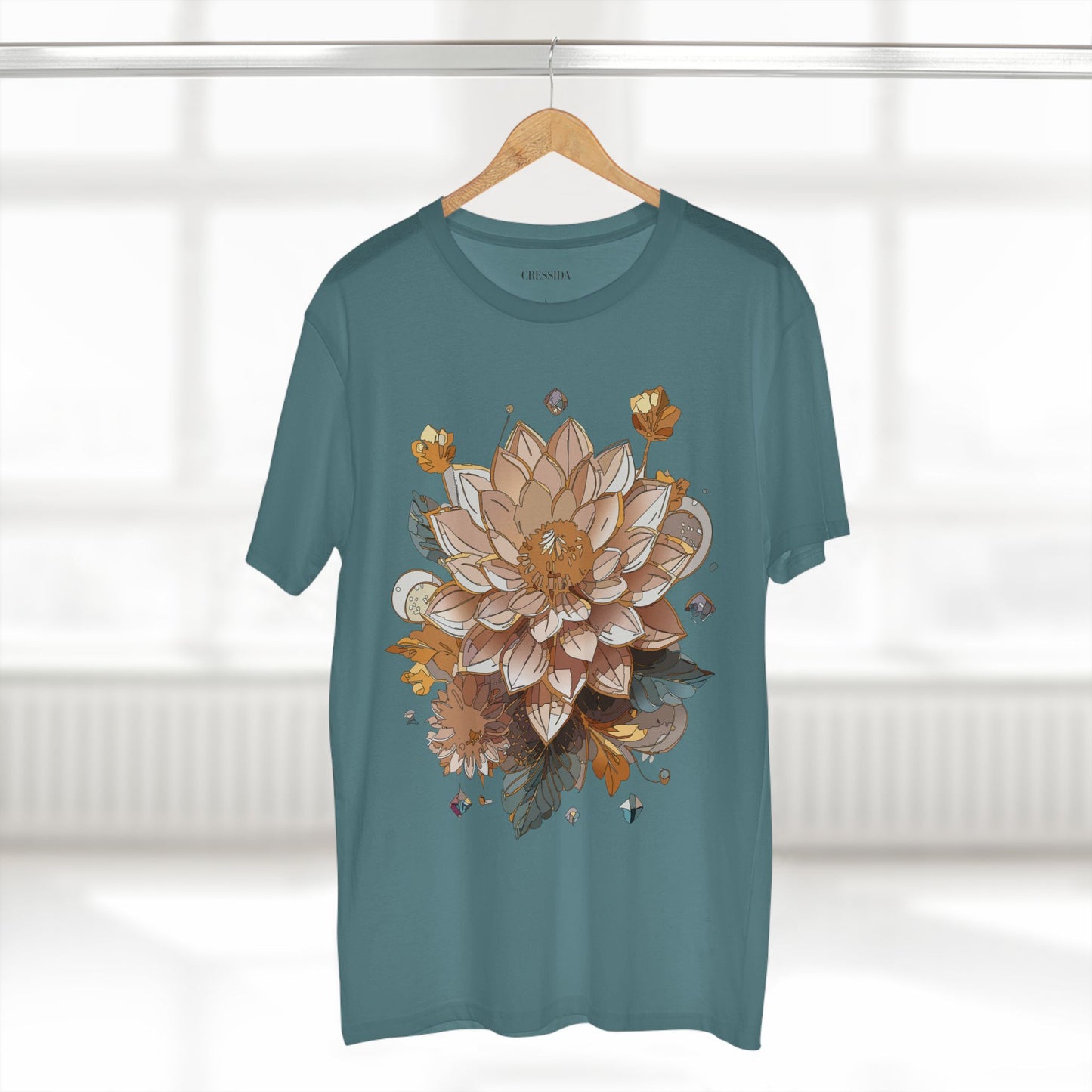 Floral Shirt, Shirt with Flower, Tee Shirt with Antique Flower