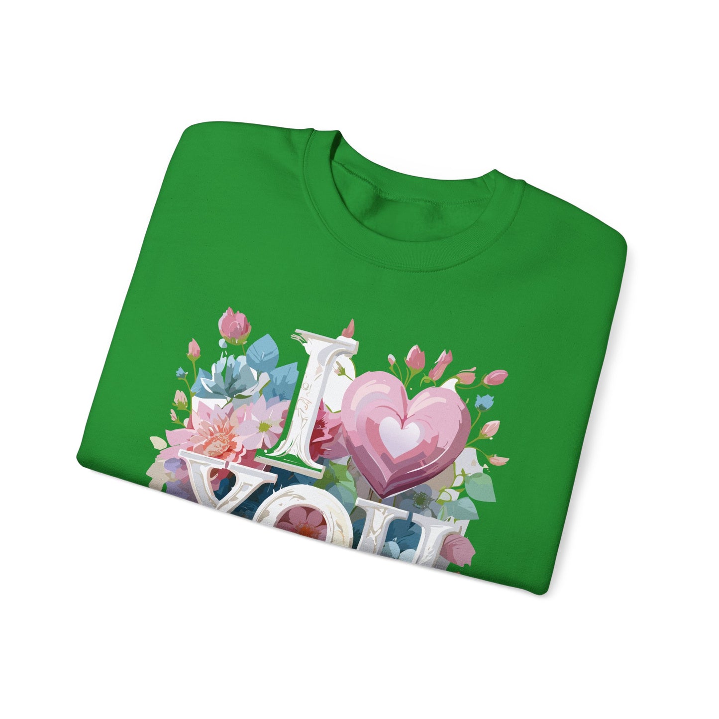 Floral Love Sweatshirt, Valentine's Day Sweatshirt, Love Flower Sweatshirt