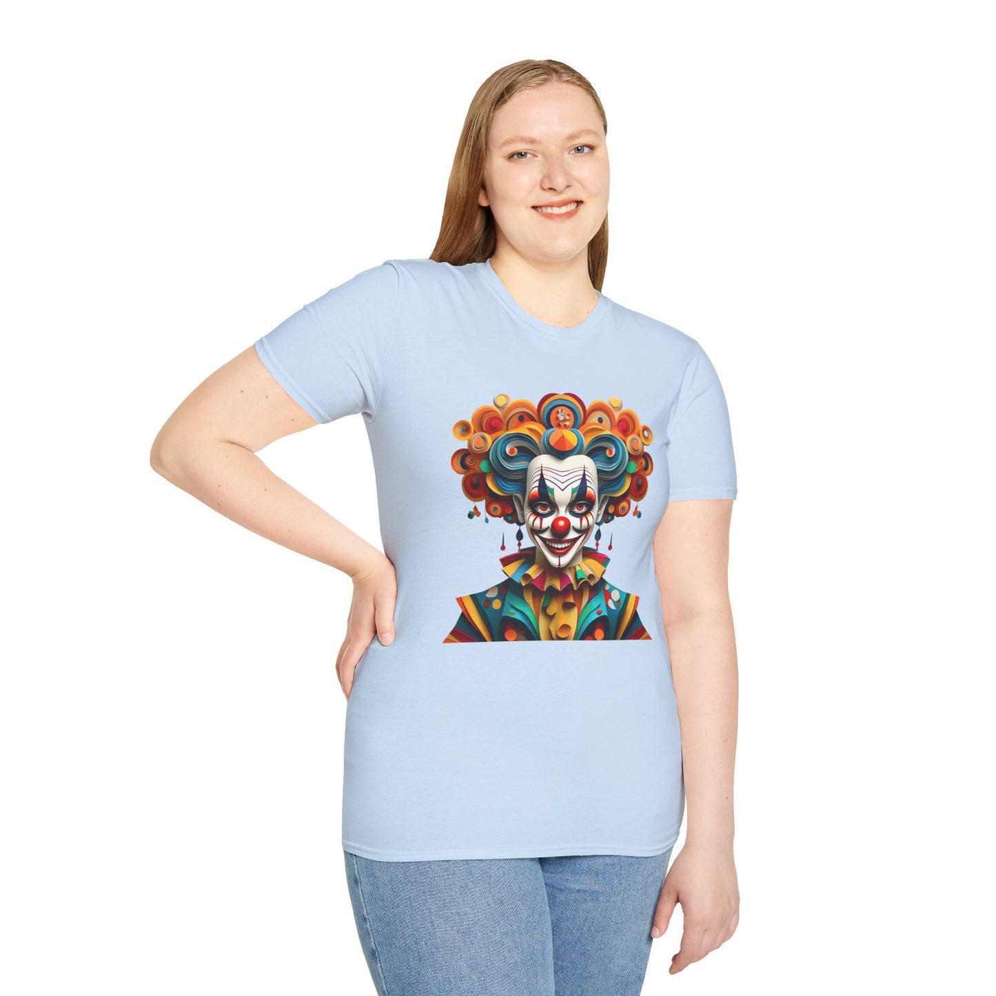 Clown Shirt, T Shirt with Clown, Funny Man Shirt, Tee Shirt with Funny Man, Circus Shirt, Shirt with Circus, Scary Man Shirt, Shirt with Scary Man