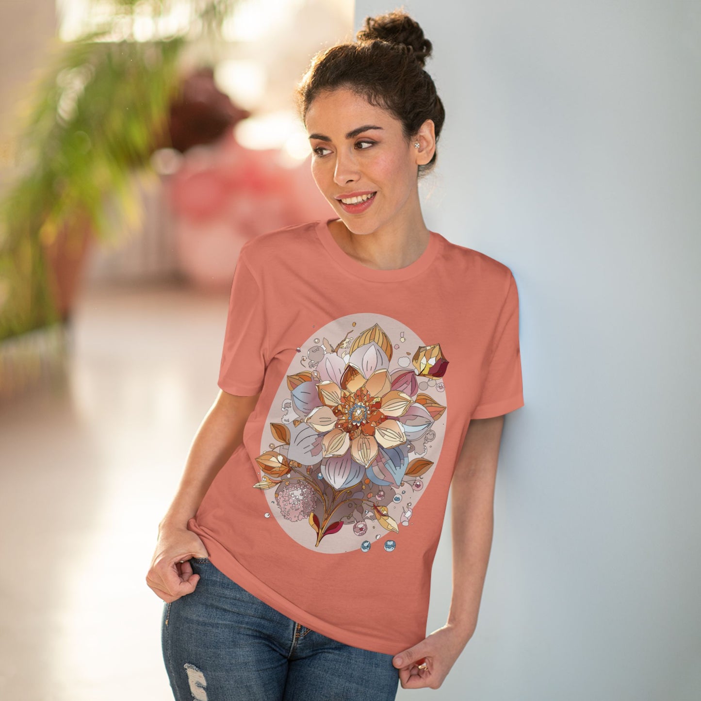 Organic T-shirt with Flower