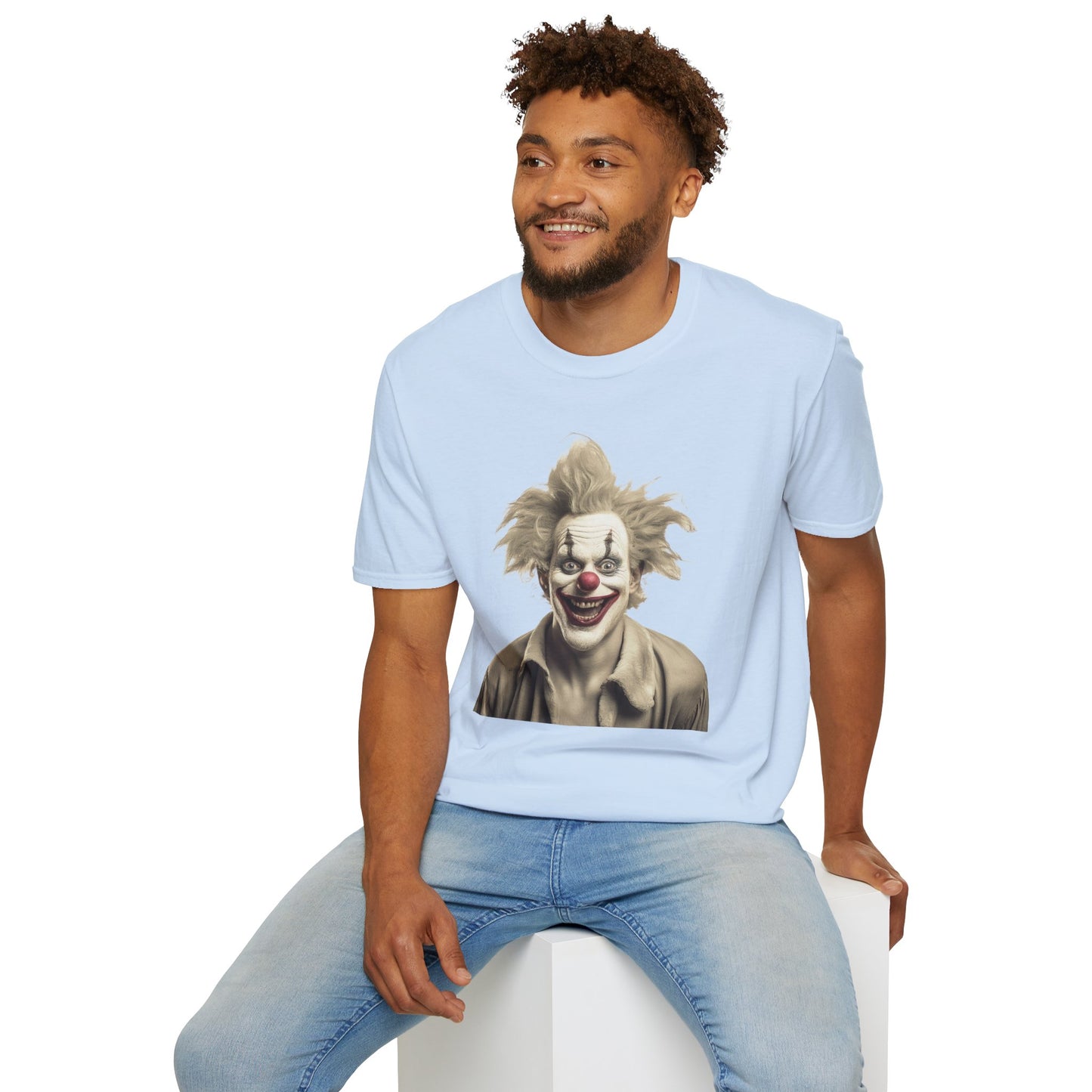 Clown Shirt, T Shirt with Clown, Funny Man Shirt, Tee Shirt with Funny Man, Circus Shirt, Shirt with Circus, Scary Man Shirt, Shirt with Scary Man