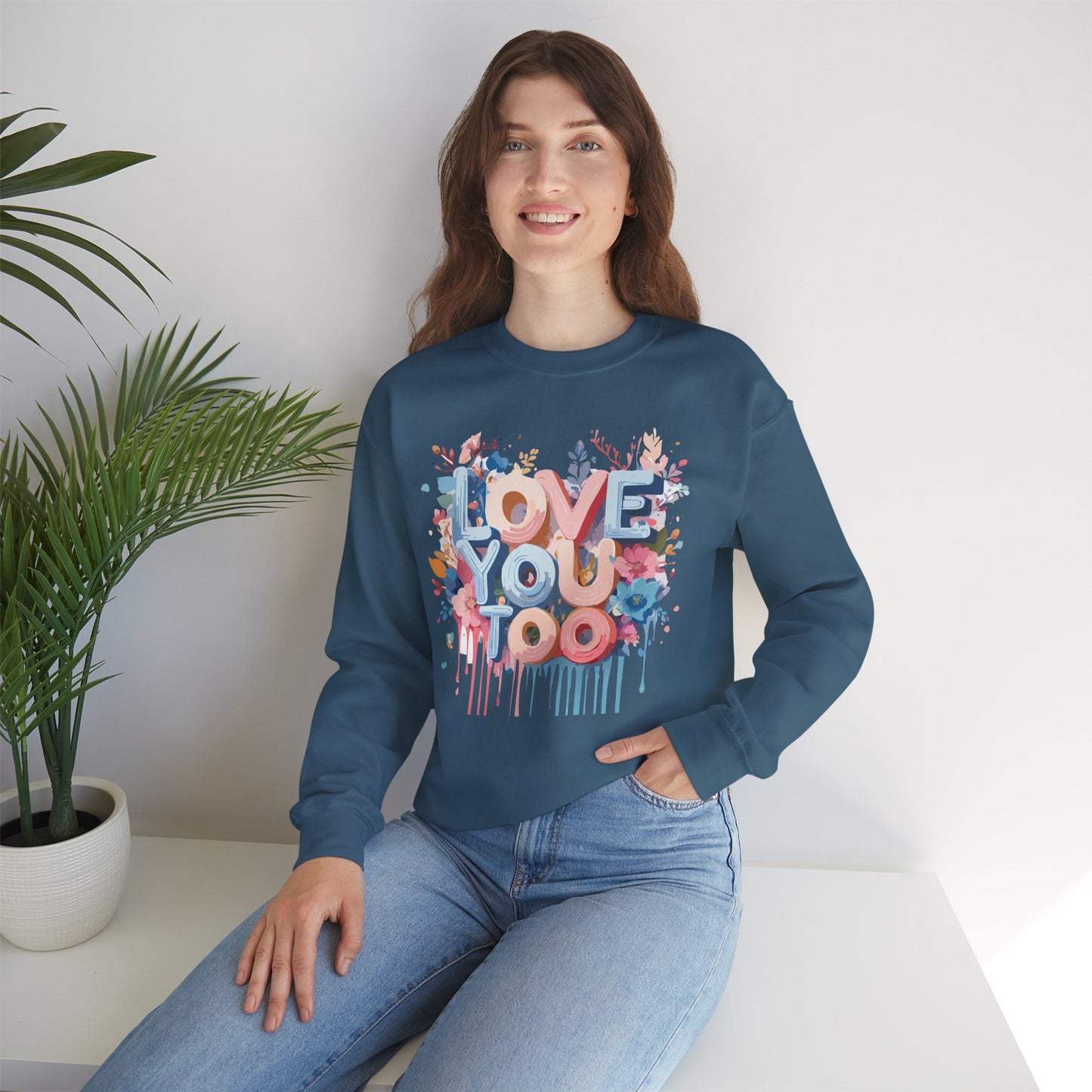 Floral Love Sweatshirt, Valentine's Day Sweatshirt, Love Flower Sweatshirt