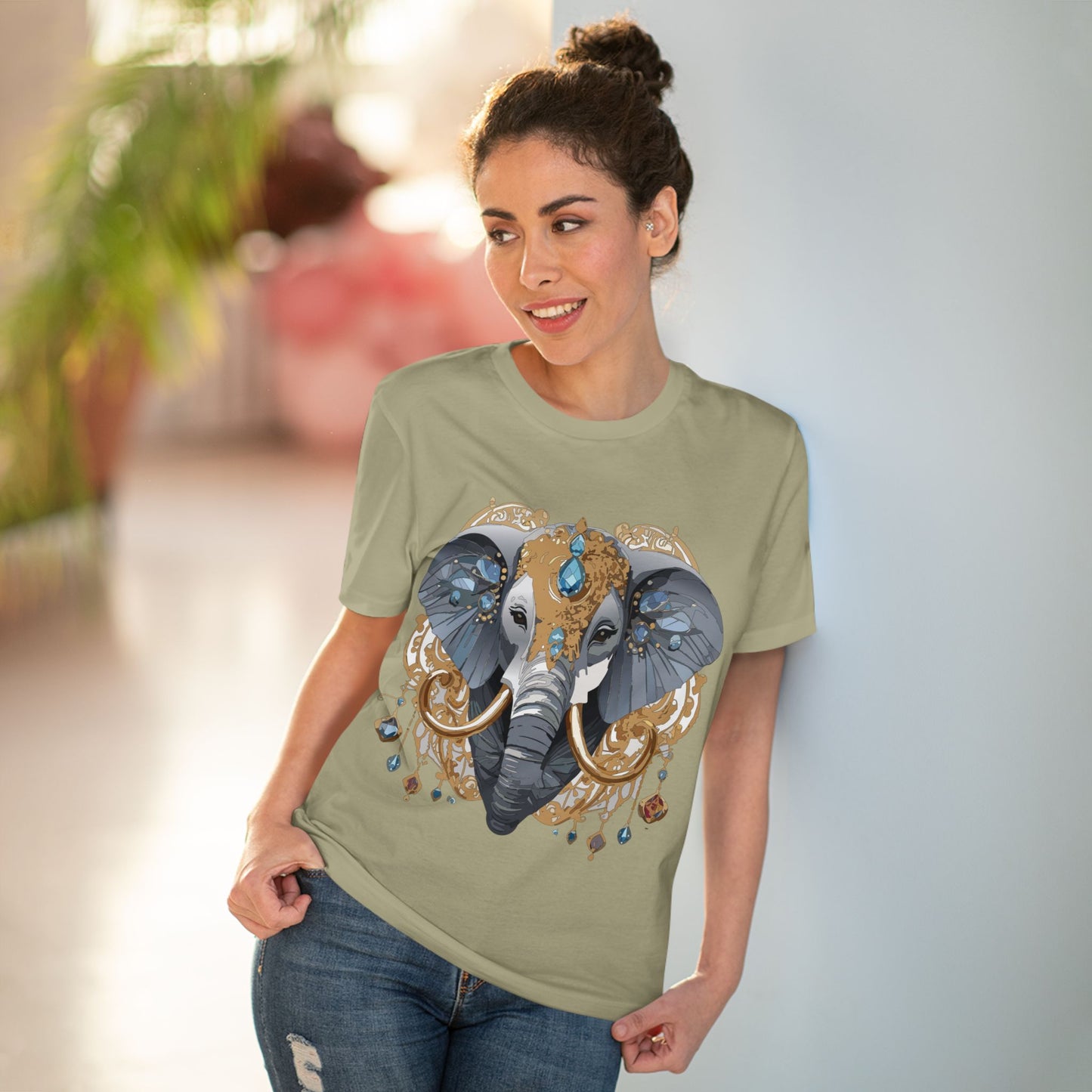 Organic T-shirt with Animals - Elephant