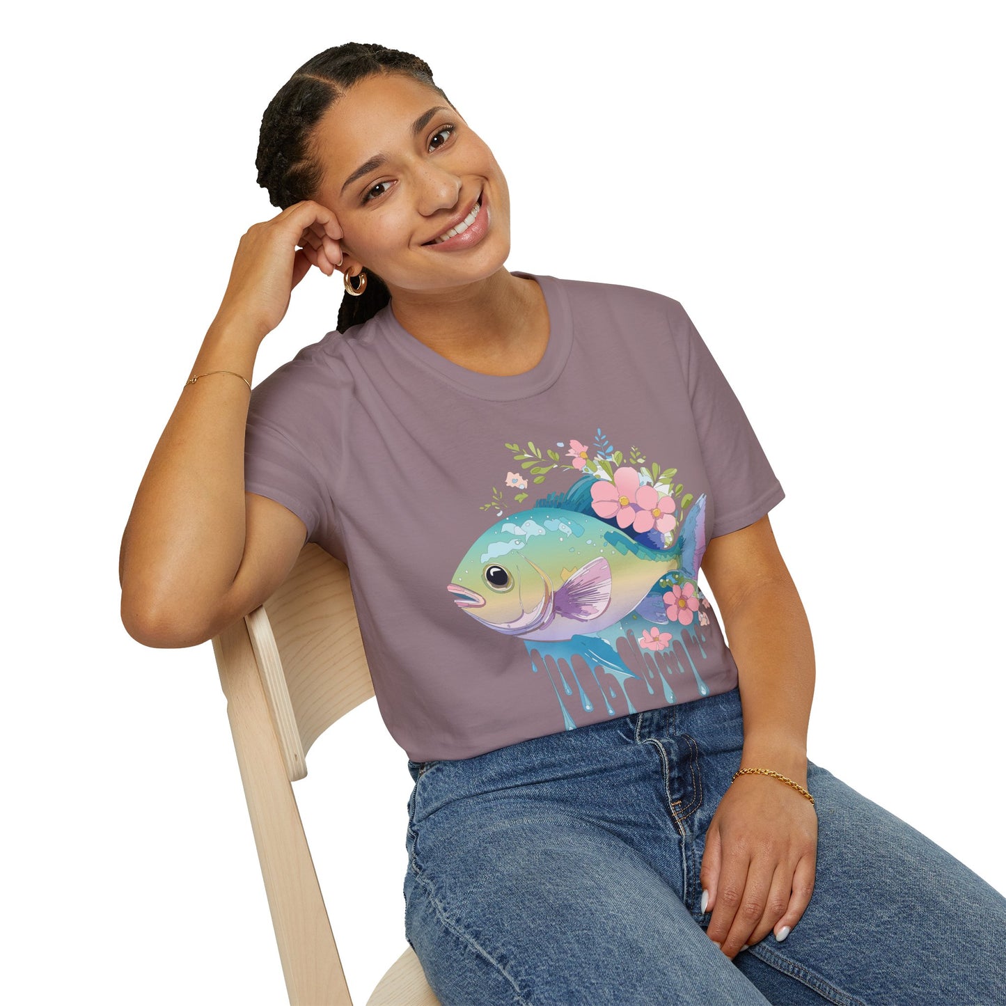 Fish Art Design Shirt, T Shirt with Fish, Graphic Shirt, Tee Shirt with Graphic Design, Shirt with Fish Graphic Art