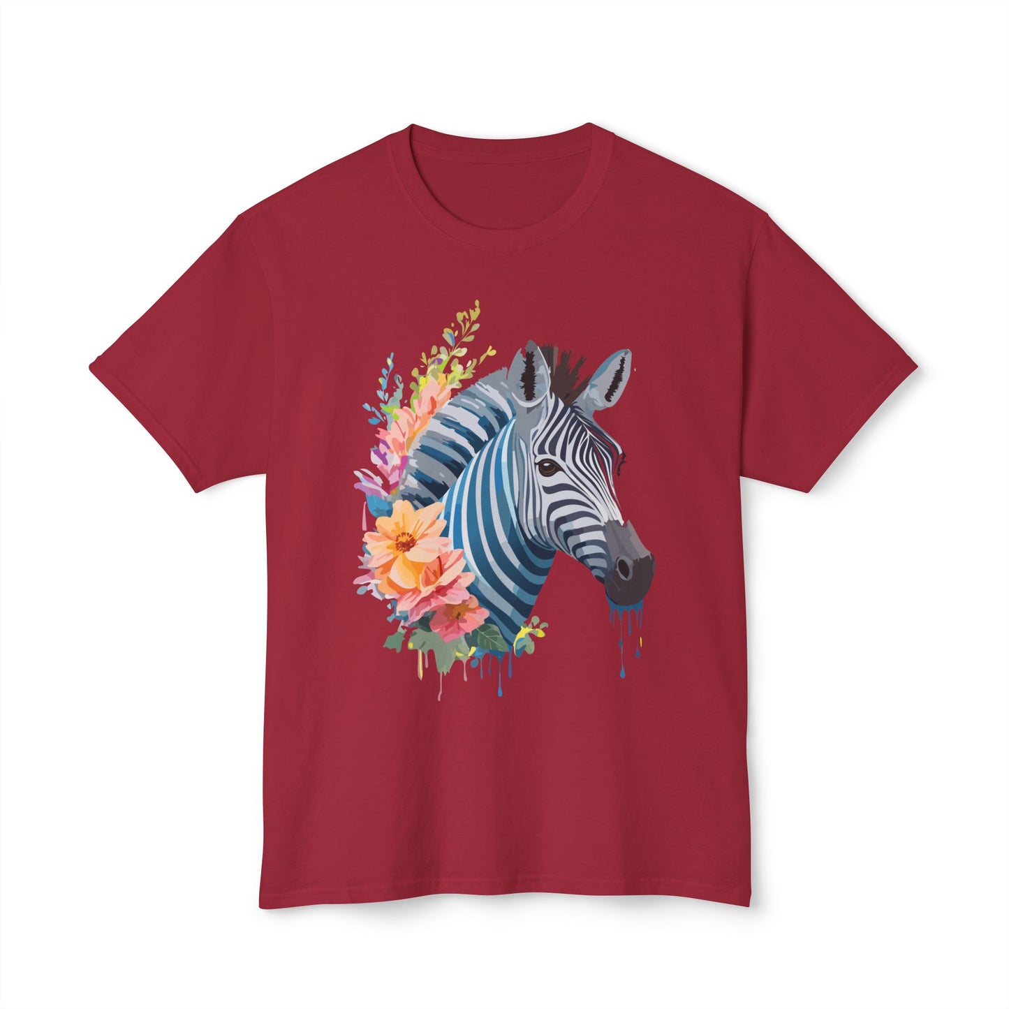 Zebra T-Shirt, Vintage Zebra Tee, Floral Tees, Zebra Art Design Shirt, Tee Shirt with Zebra 4