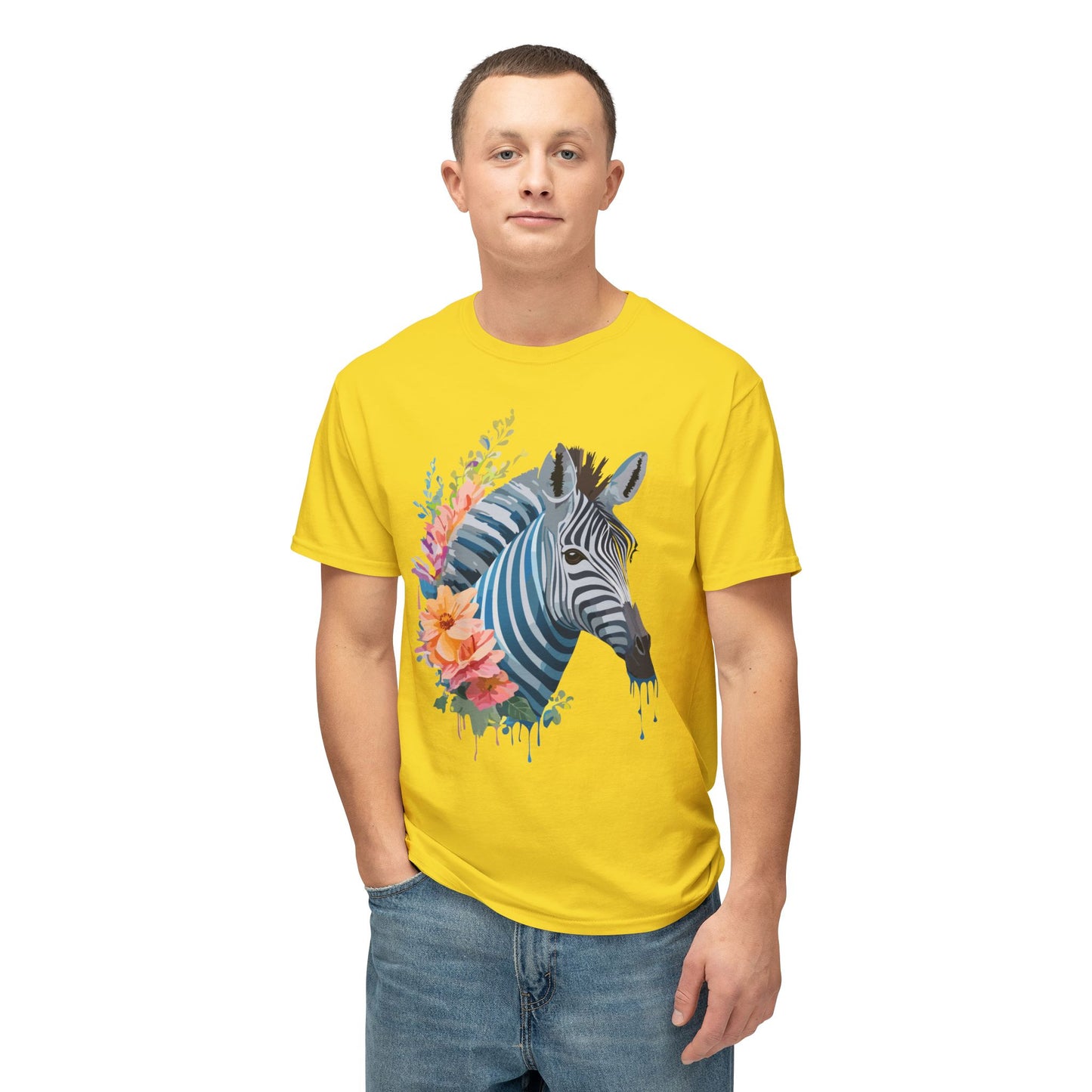 Zebra T-Shirt, Vintage Zebra Tee, Floral Tees, Zebra Art Design Shirt, Tee Shirt with Zebra 4