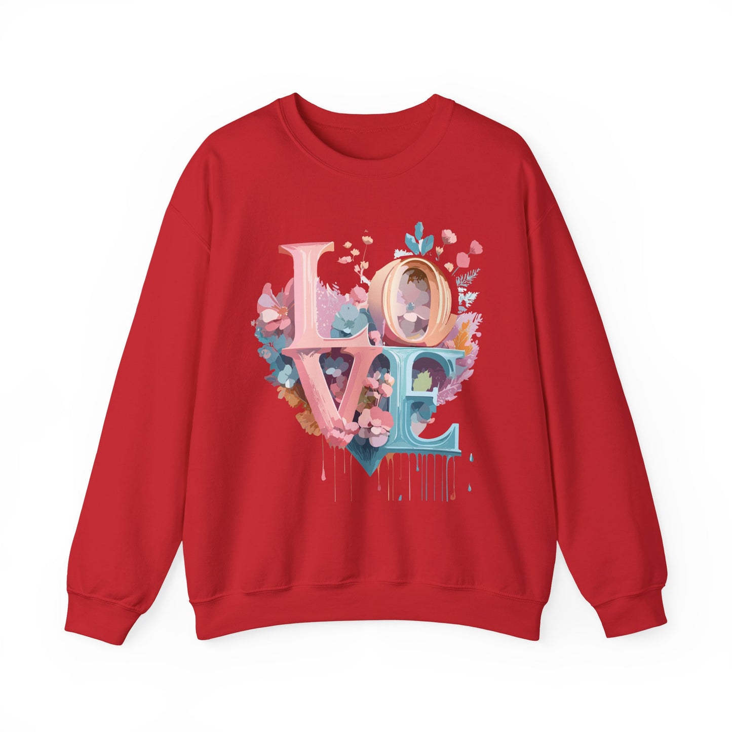 Floral Love Sweatshirt, Valentine's Day Sweatshirt, Love Flower Sweatshirt