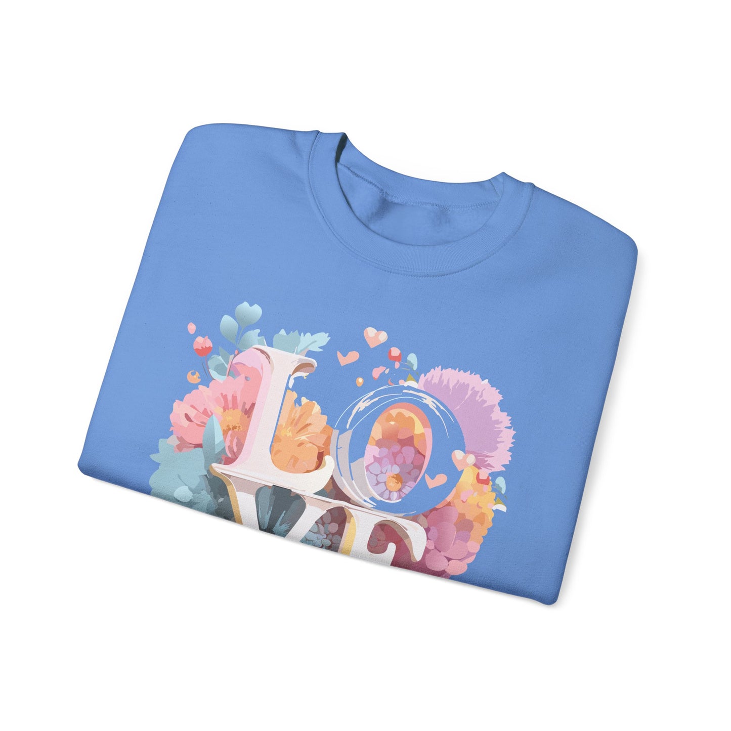 Floral Love Sweatshirt, Valentine's Day Sweatshirt, Love Flower Sweatshirt