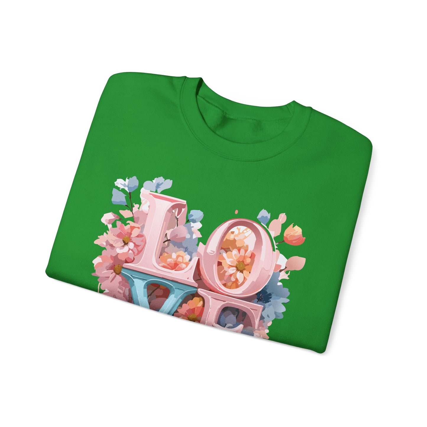 Floral Love Sweatshirt, Valentine's Day Sweatshirt, Love Flower Sweatshirt