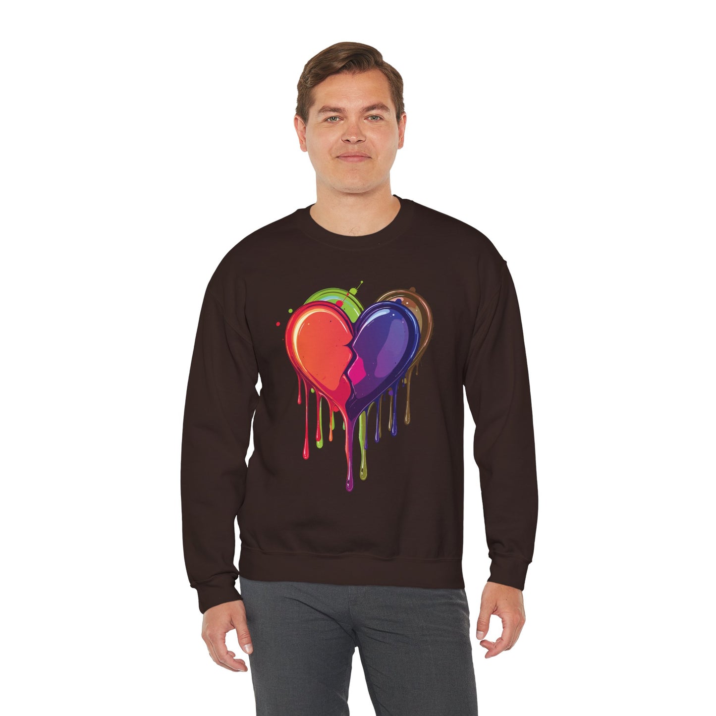 Double Bleeding Heart Sweatshirt, Big Heart Sweatshirt, Love Sweatshirt, Valentine's Day Sweatshirt, Heart Sweatshirt 119