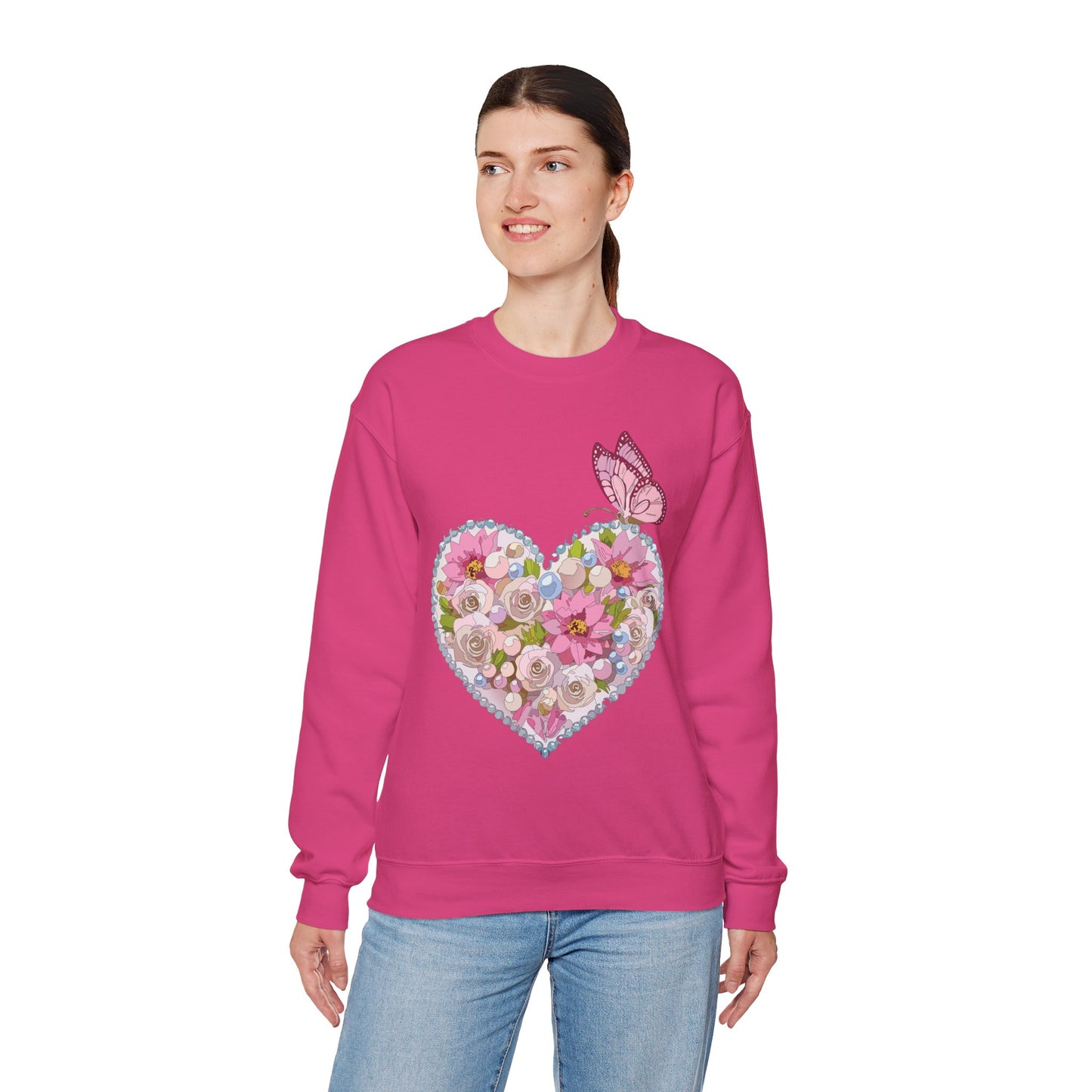Floral Heart Sweatshirt, Floral Love Sweatshirt, Valentine's Day Sweatshirt, Heart Floral Sweatshirt