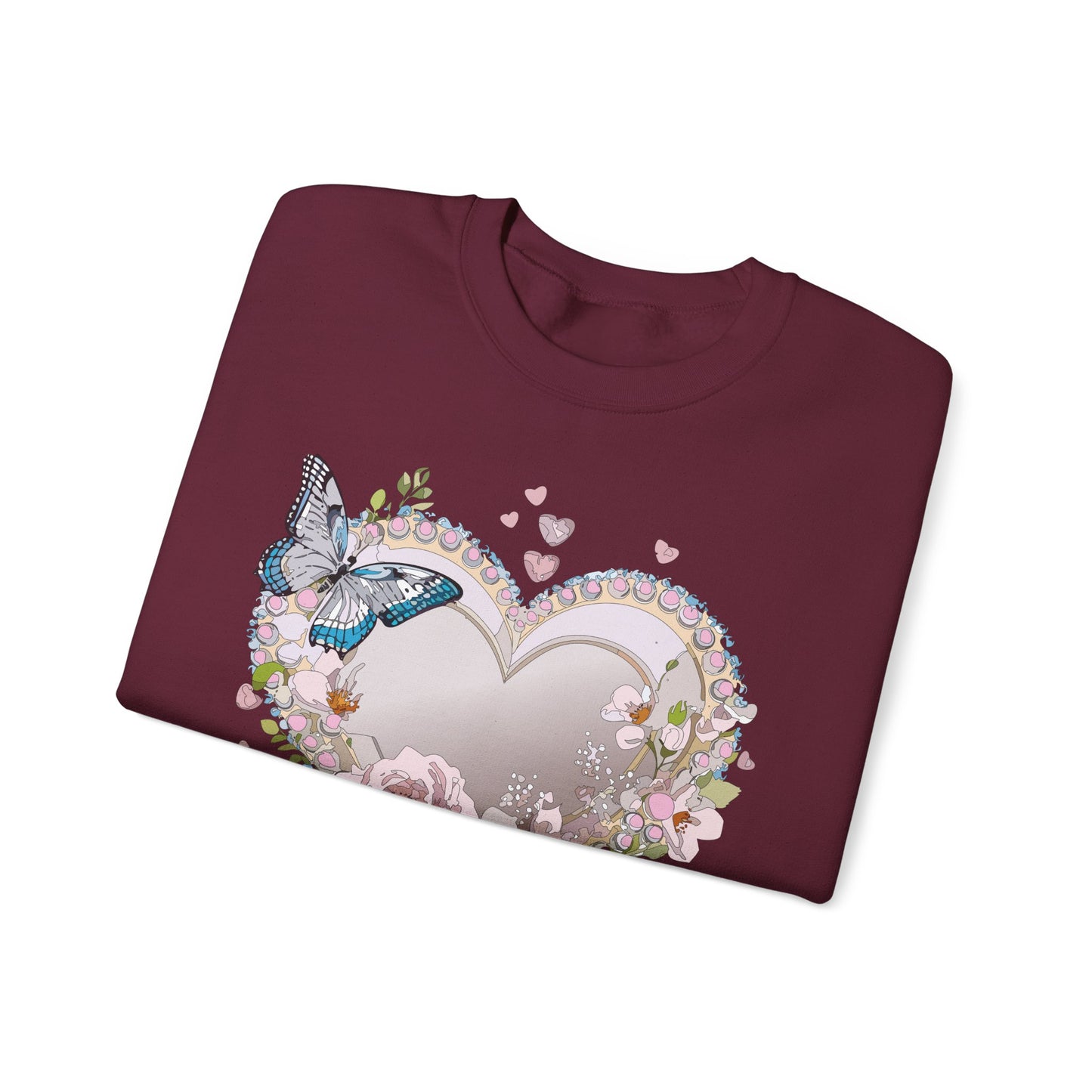 Floral Heart Sweatshirt, Floral Love Sweatshirt, Valentine's Day Sweatshirt, Heart Floral Sweatshirt