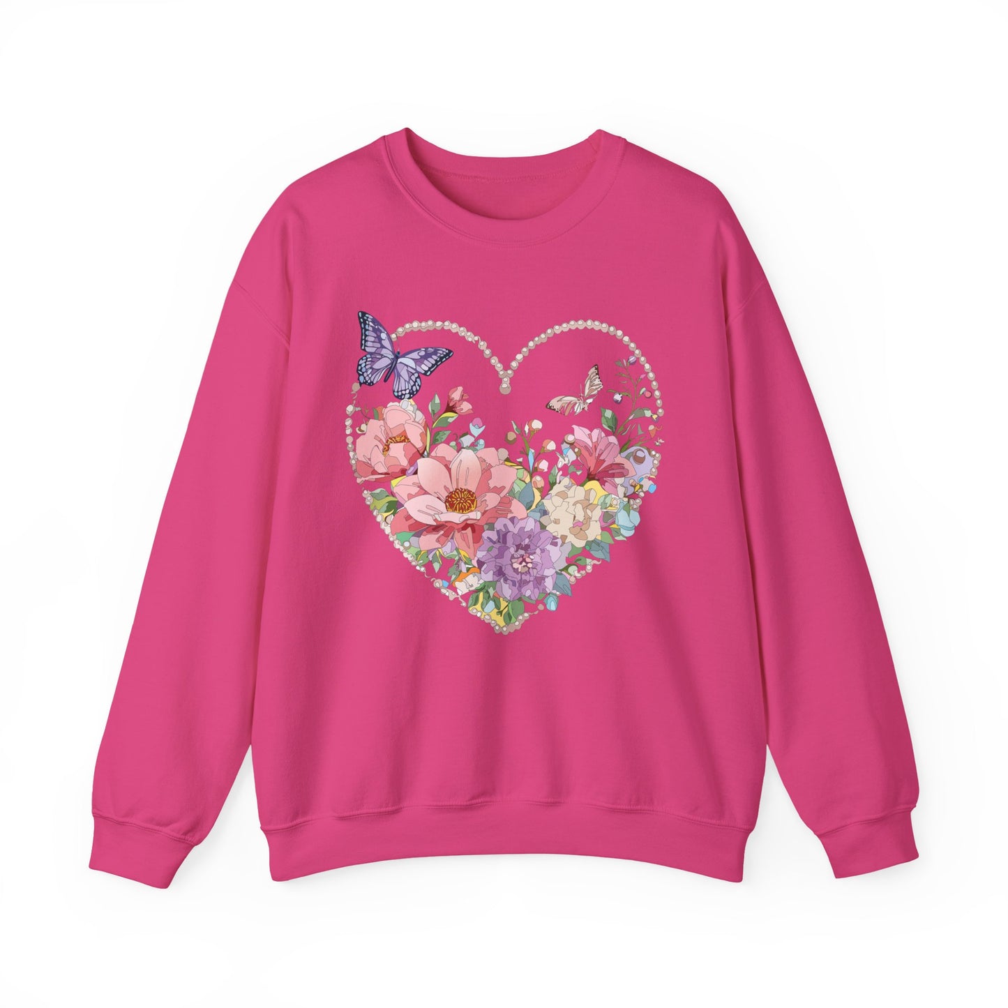 Floral Heart Sweatshirt, Floral Love Sweatshirt, Valentine's Day Sweatshirt, Heart Floral Sweatshirt