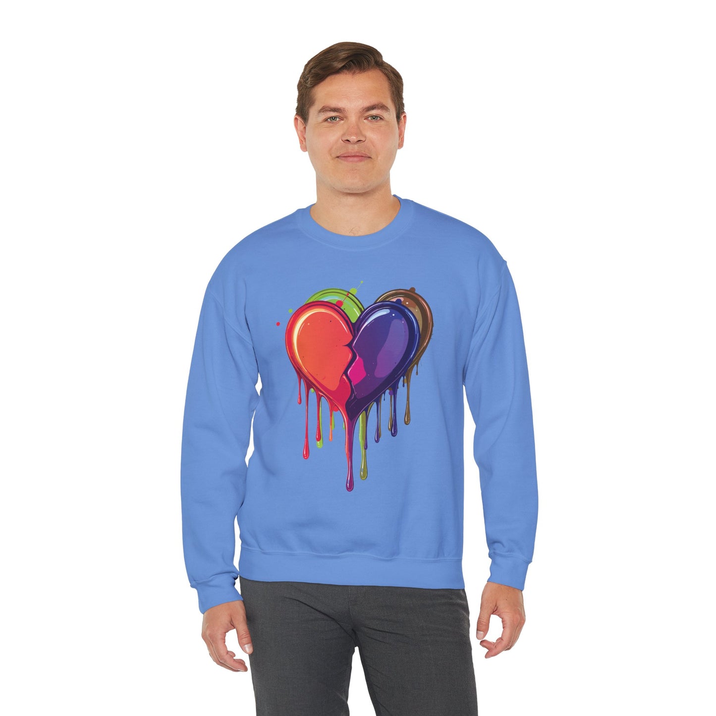 Double Bleeding Heart Sweatshirt, Big Heart Sweatshirt, Love Sweatshirt, Valentine's Day Sweatshirt, Heart Sweatshirt 119