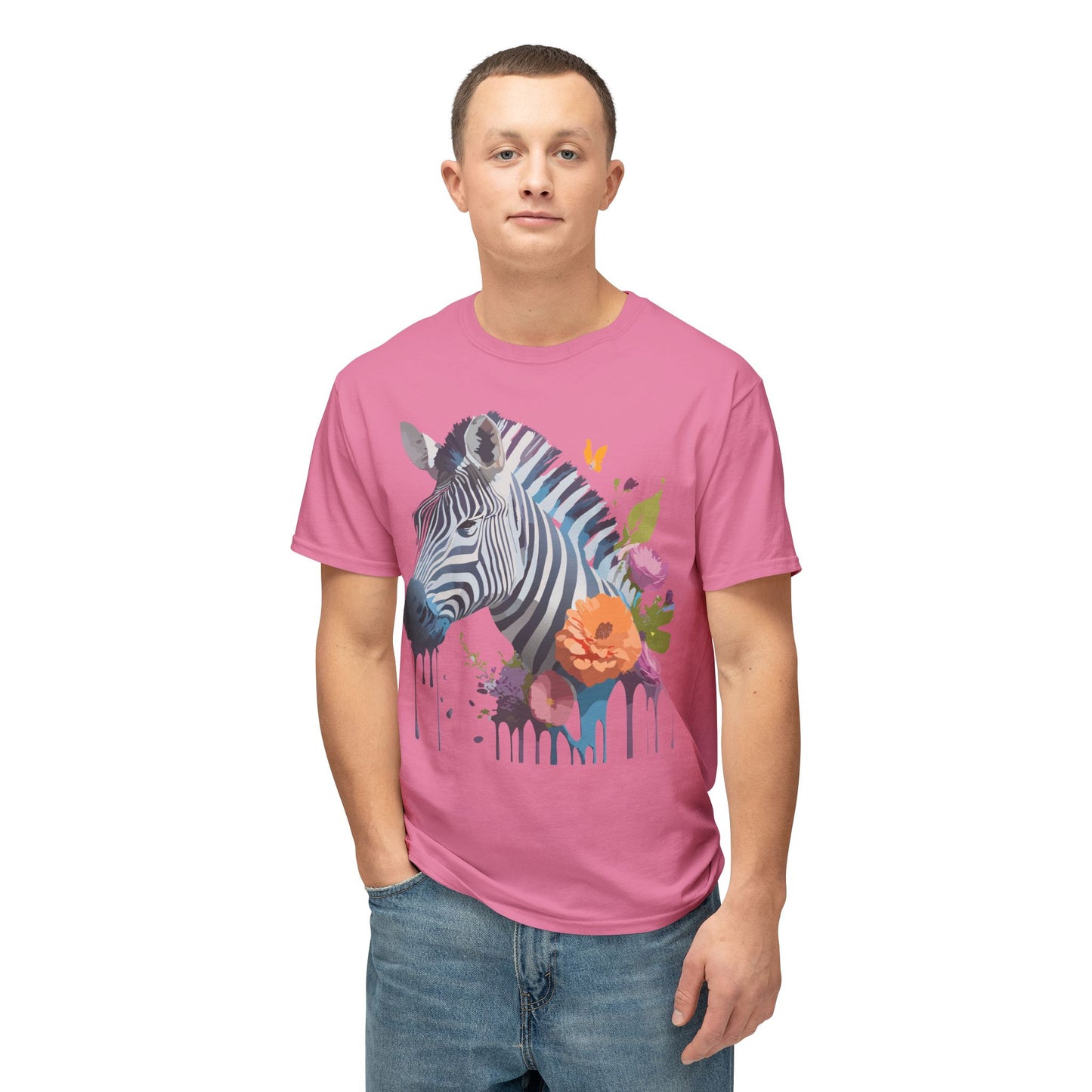 Zebra T-Shirt, Vintage Zebra Tee, Floral Tees, Zebra Art Design Shirt, Tee Shirt with Zebra 9