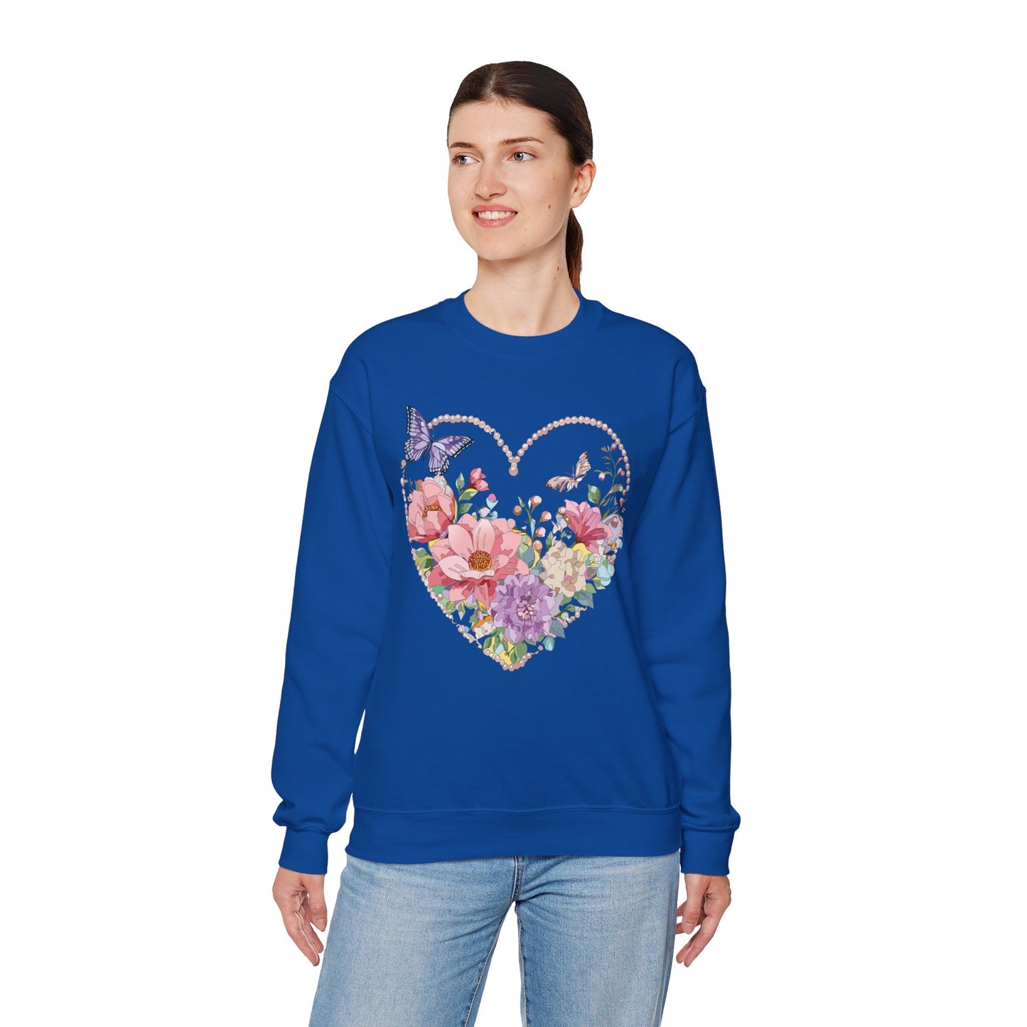 Floral Heart Sweatshirt, Floral Love Sweatshirt, Valentine's Day Sweatshirt, Heart Floral Sweatshirt