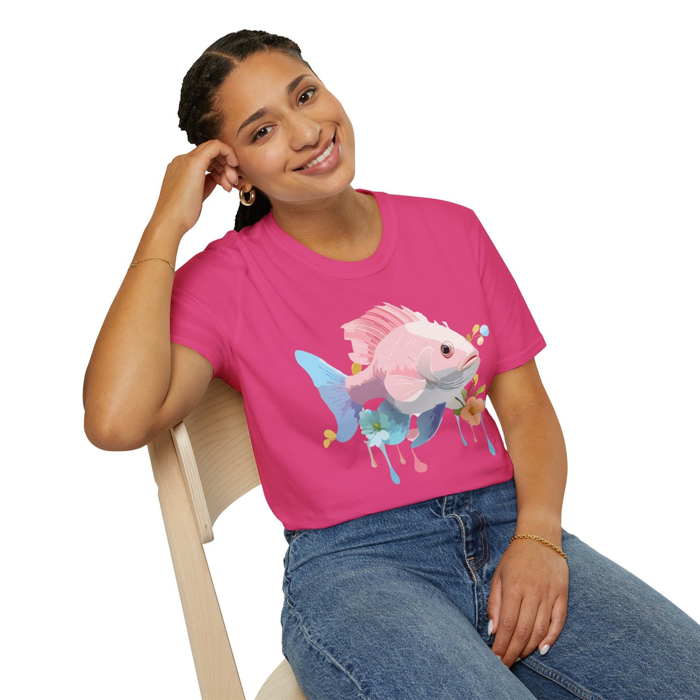 Fish Art Design Shirt, T Shirt with Fish, Graphic Shirt, Tee Shirt with Graphic Design, Shirt with Fish Graphic Art