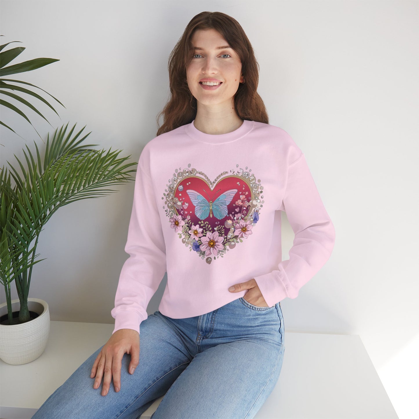 Floral Heart Sweatshirt, Floral Love Sweatshirt, Valentine's Day Sweatshirt, Heart Floral Sweatshirt