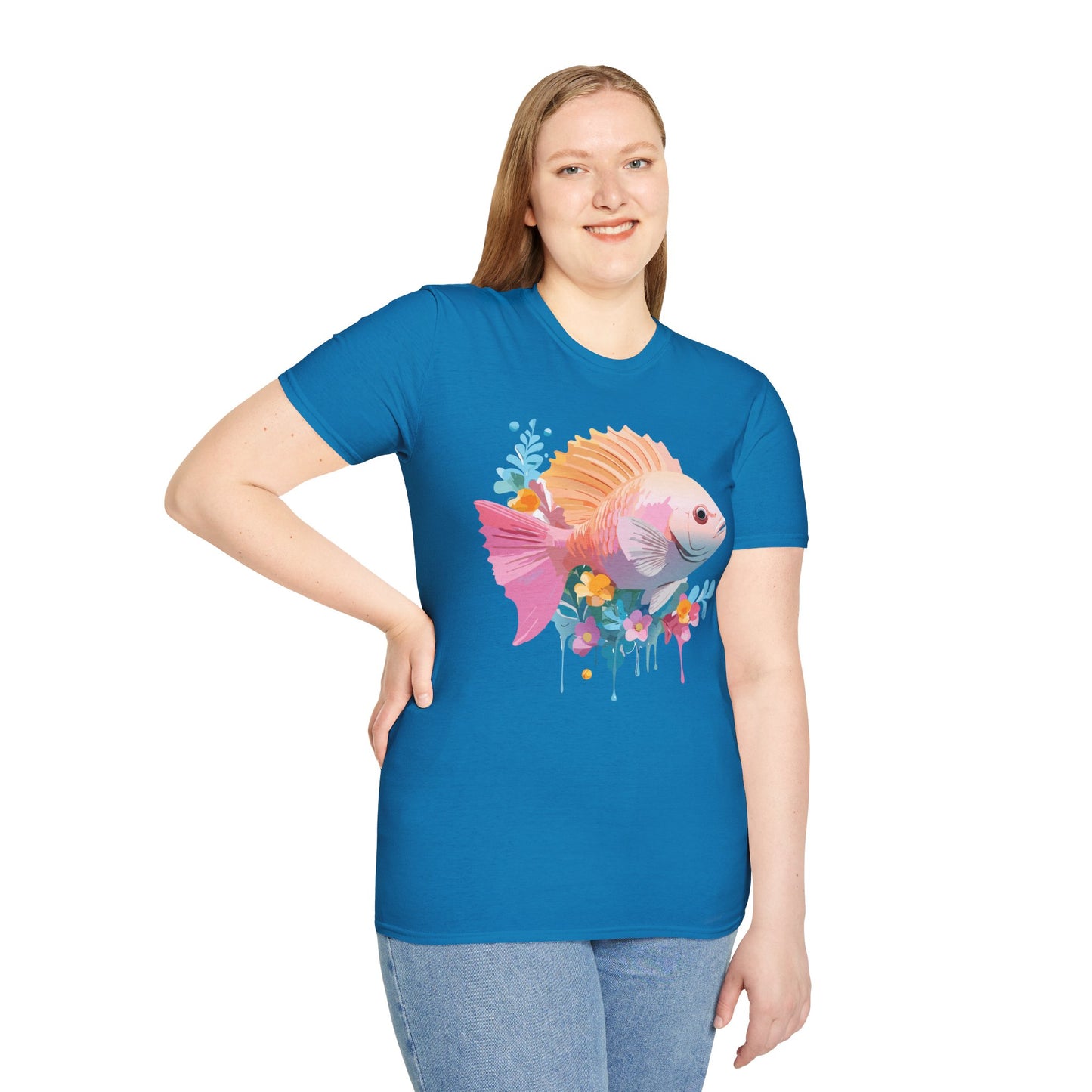 Fish Art Design Shirt, T Shirt with Fish, Graphic Shirt, Tee Shirt with Graphic Design, Shirt with Fish Graphic Art