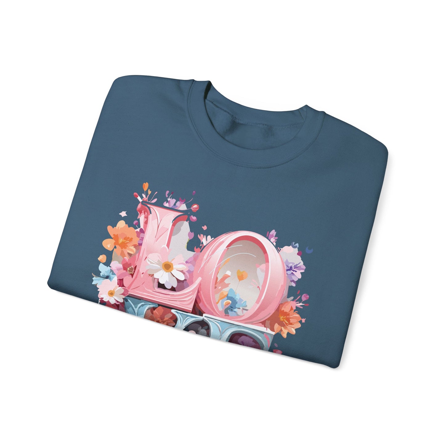 Floral Love Sweatshirt, Valentine's Day Sweatshirt, Love Flower Sweatshirt