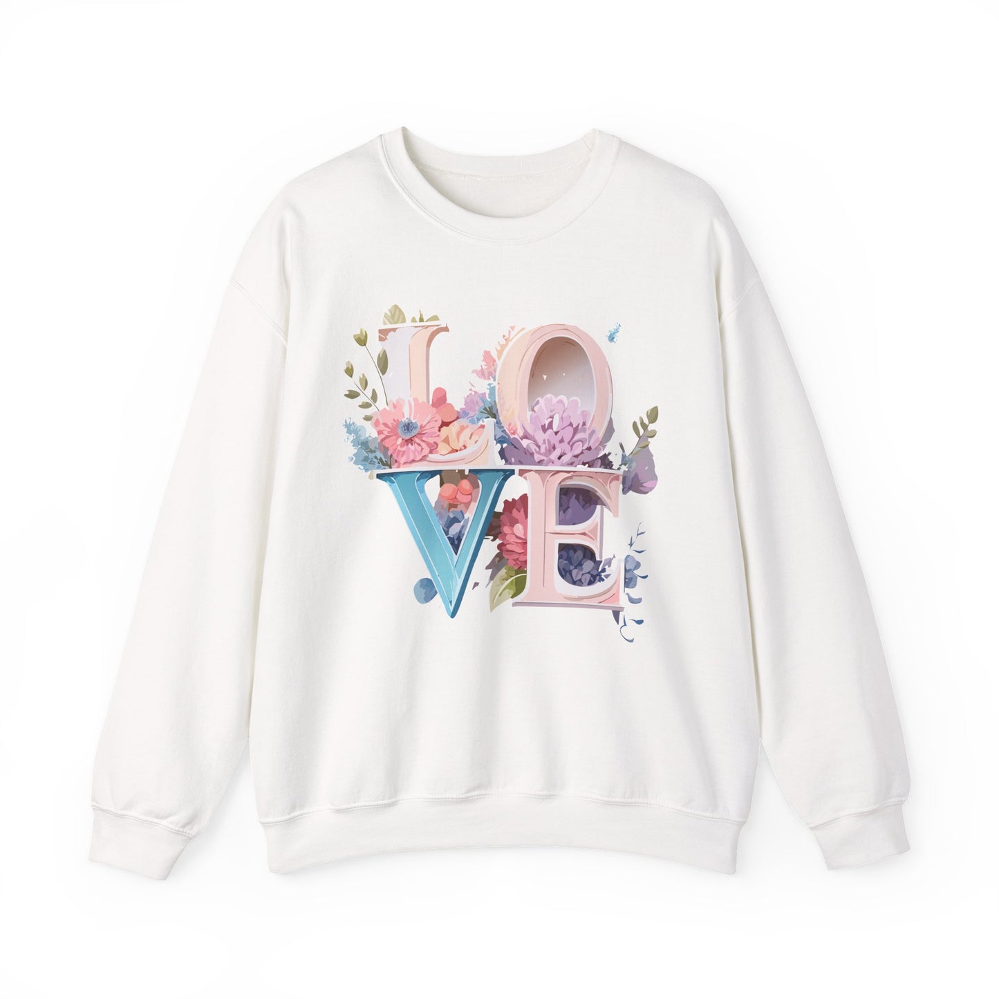 Floral Love Sweatshirt, Valentine's Day Sweatshirt, Love Flower Sweatshirt