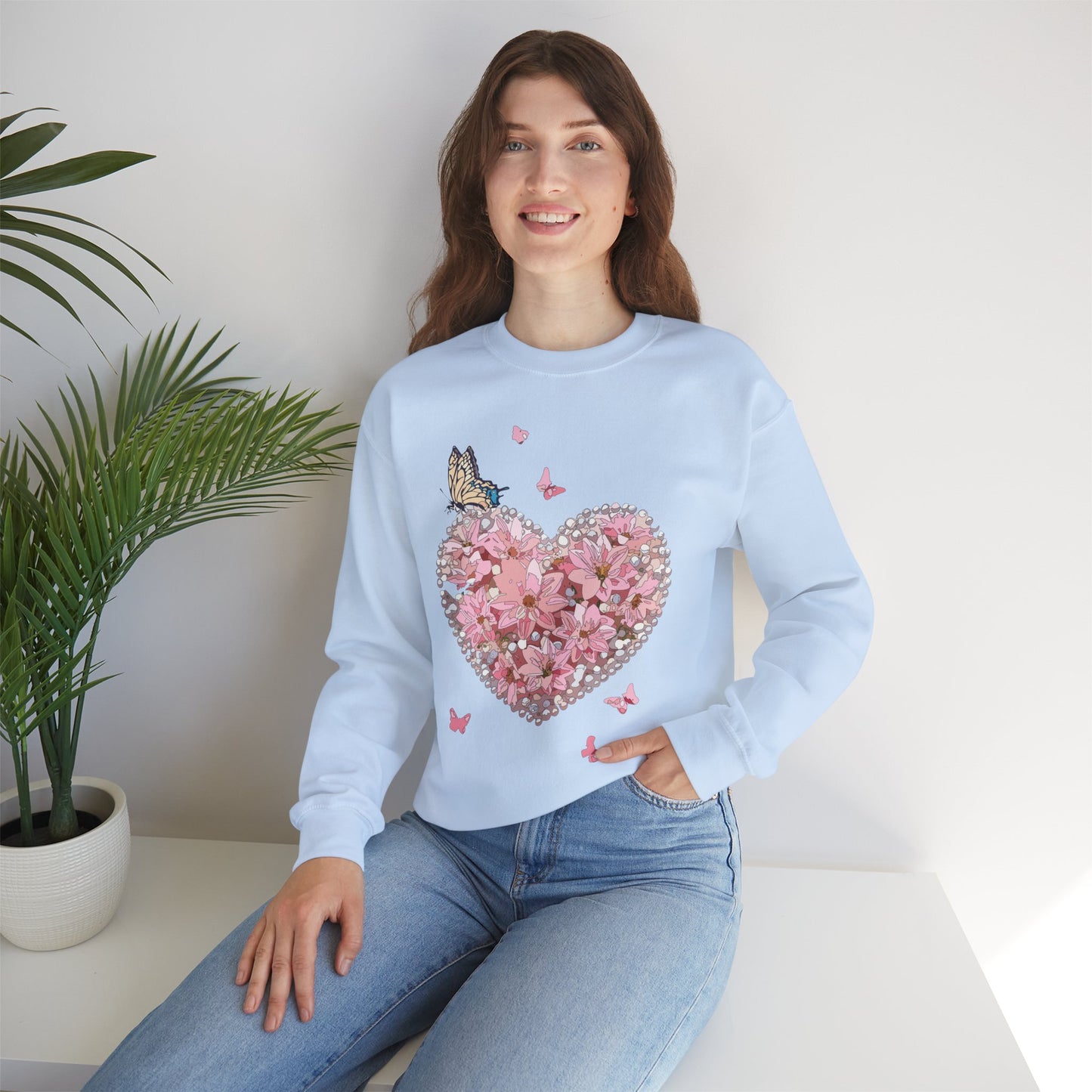 Floral Heart Sweatshirt, Floral Love Sweatshirt, Valentine's Day Sweatshirt, Heart Floral Sweatshirt