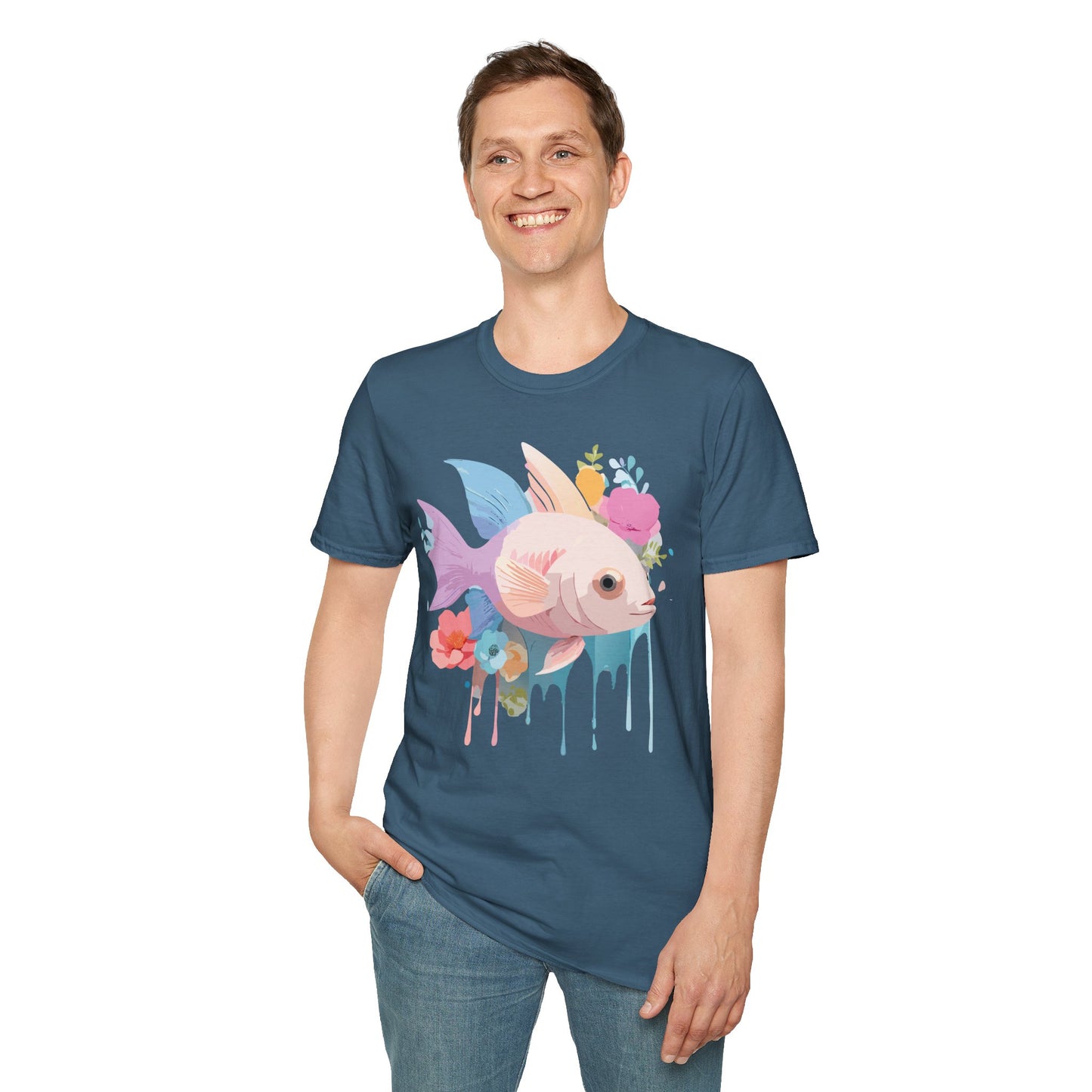 Fish Art Design Shirt, T Shirt with Fish, Graphic Shirt, Tee Shirt with Graphic Design, Shirt with Fish Graphic Art