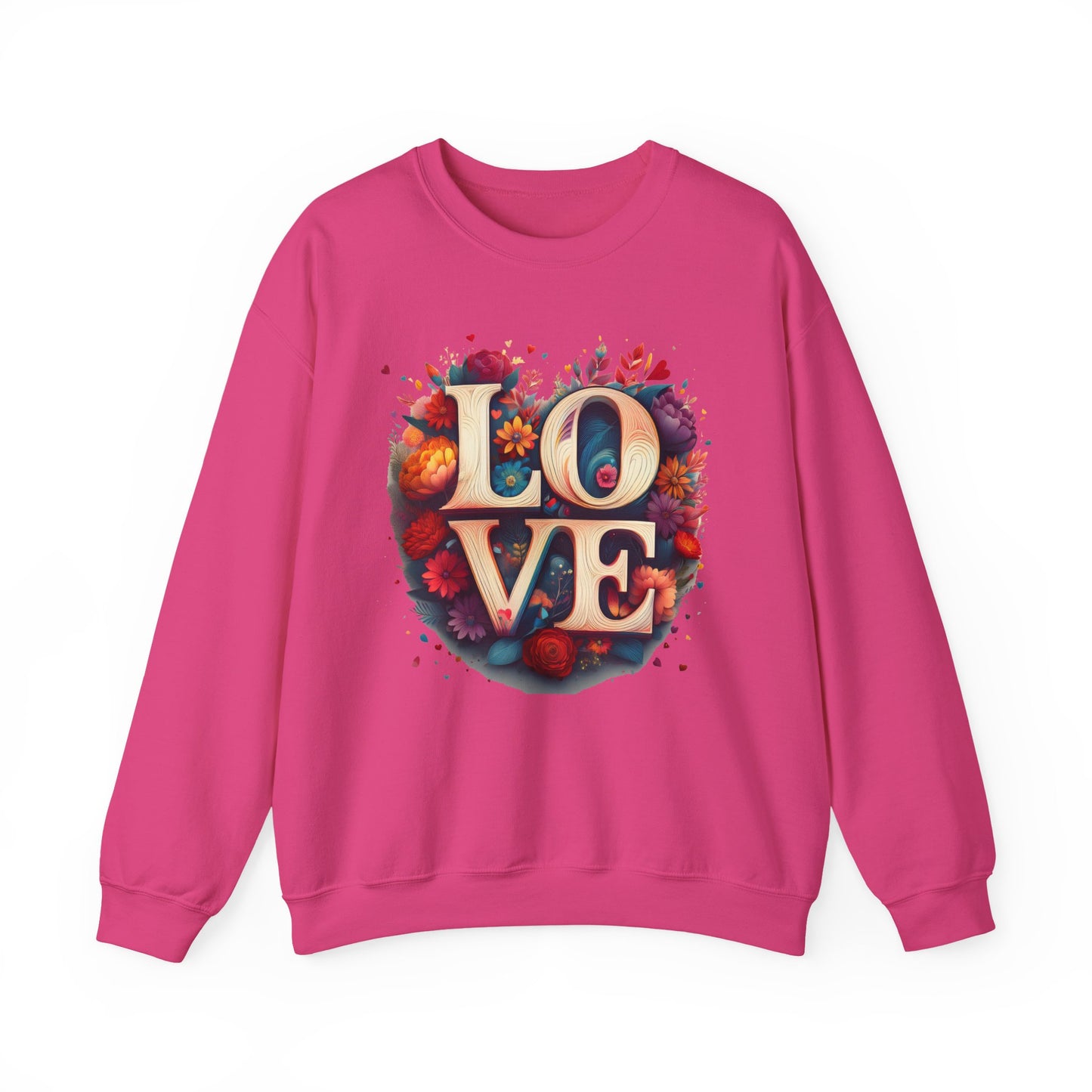 Floral Love Sweatshirt, Valentine's Day Sweatshirt, Love Flower Sweatshirt