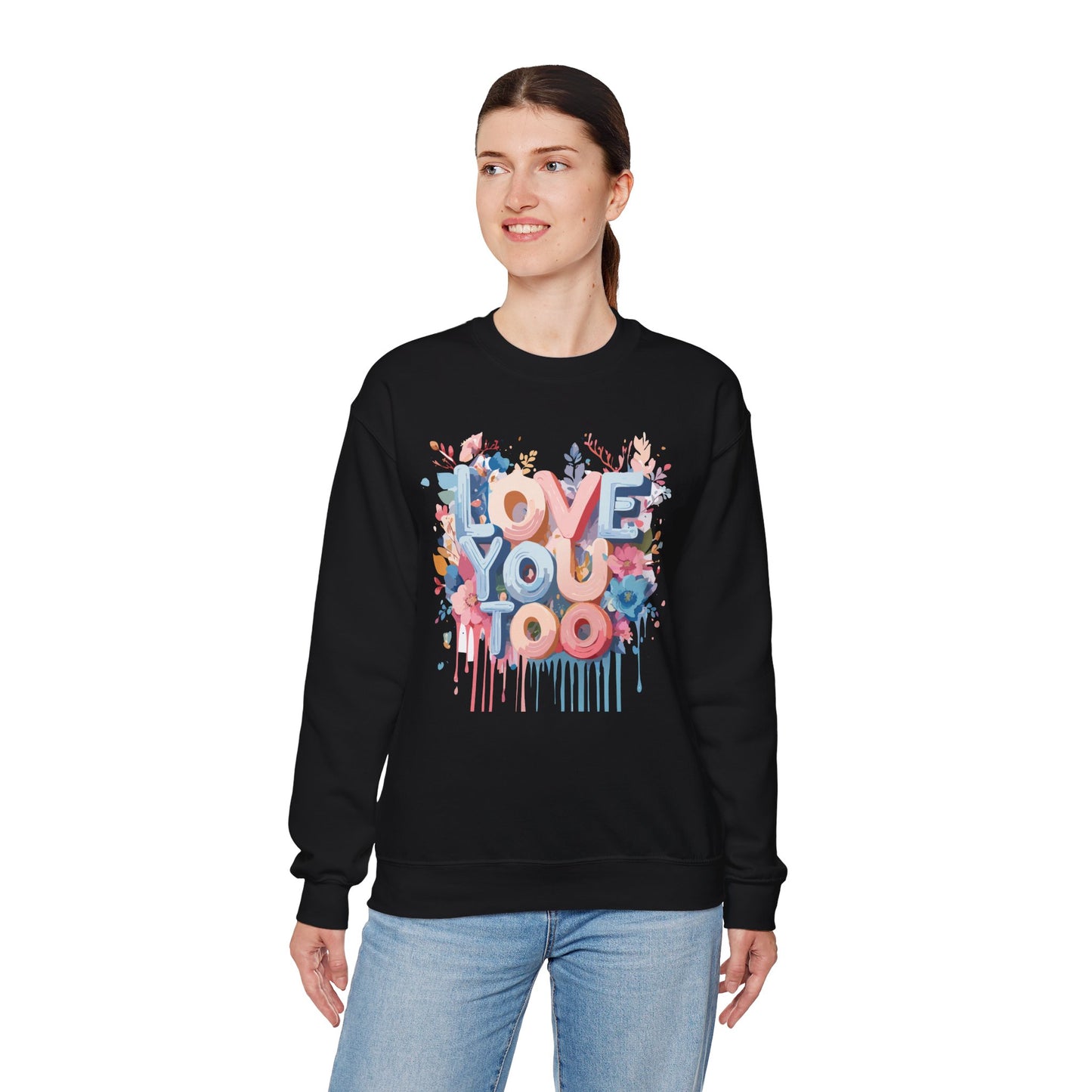 Floral Love Sweatshirt, Valentine's Day Sweatshirt, Love Flower Sweatshirt
