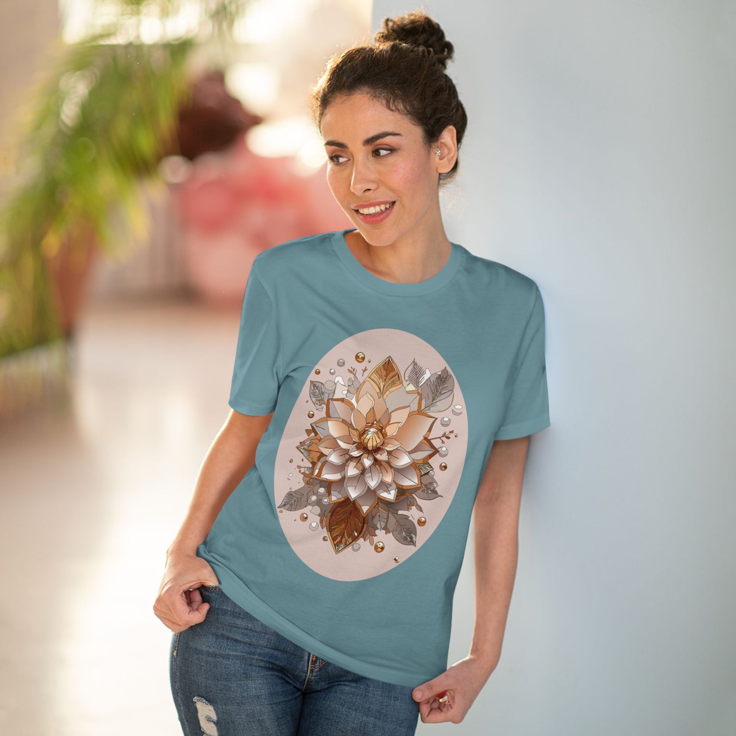 Organic T-shirt with Flower