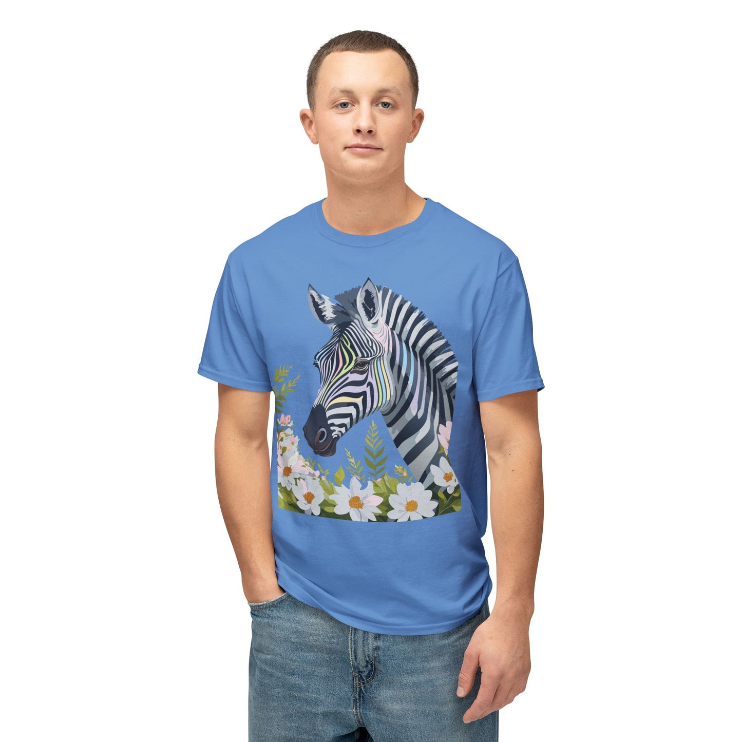 Zebra T-Shirt, Vintage Zebra Tee, Floral Tees, Zebra Art Design Shirt, Tee Shirt with Zebra 7
