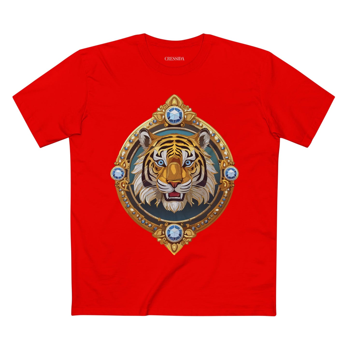 Unisex Premium Cotton Tee Shirt With Antique Animal Medallion Design
