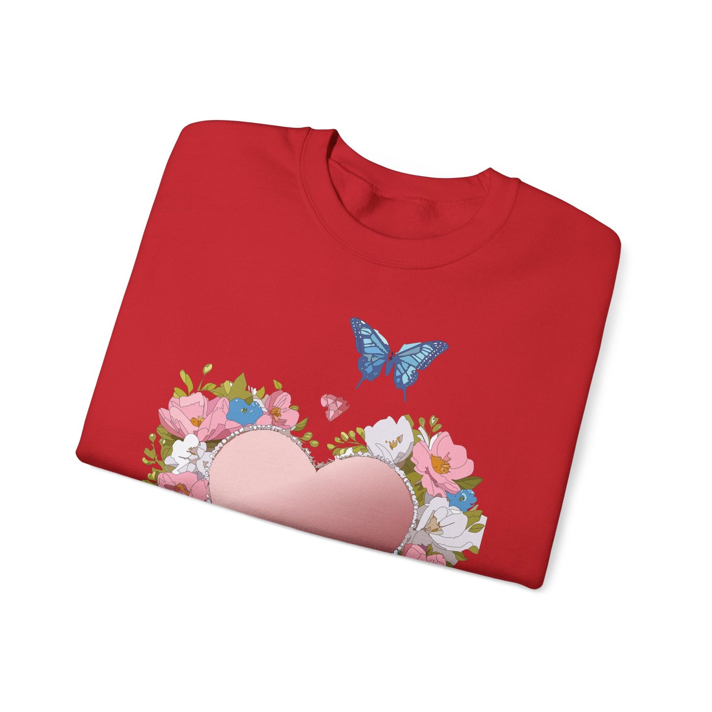 Floral Heart Sweatshirt, Floral Love Sweatshirt, Valentine's Day Sweatshirt, Heart Floral Sweatshirt