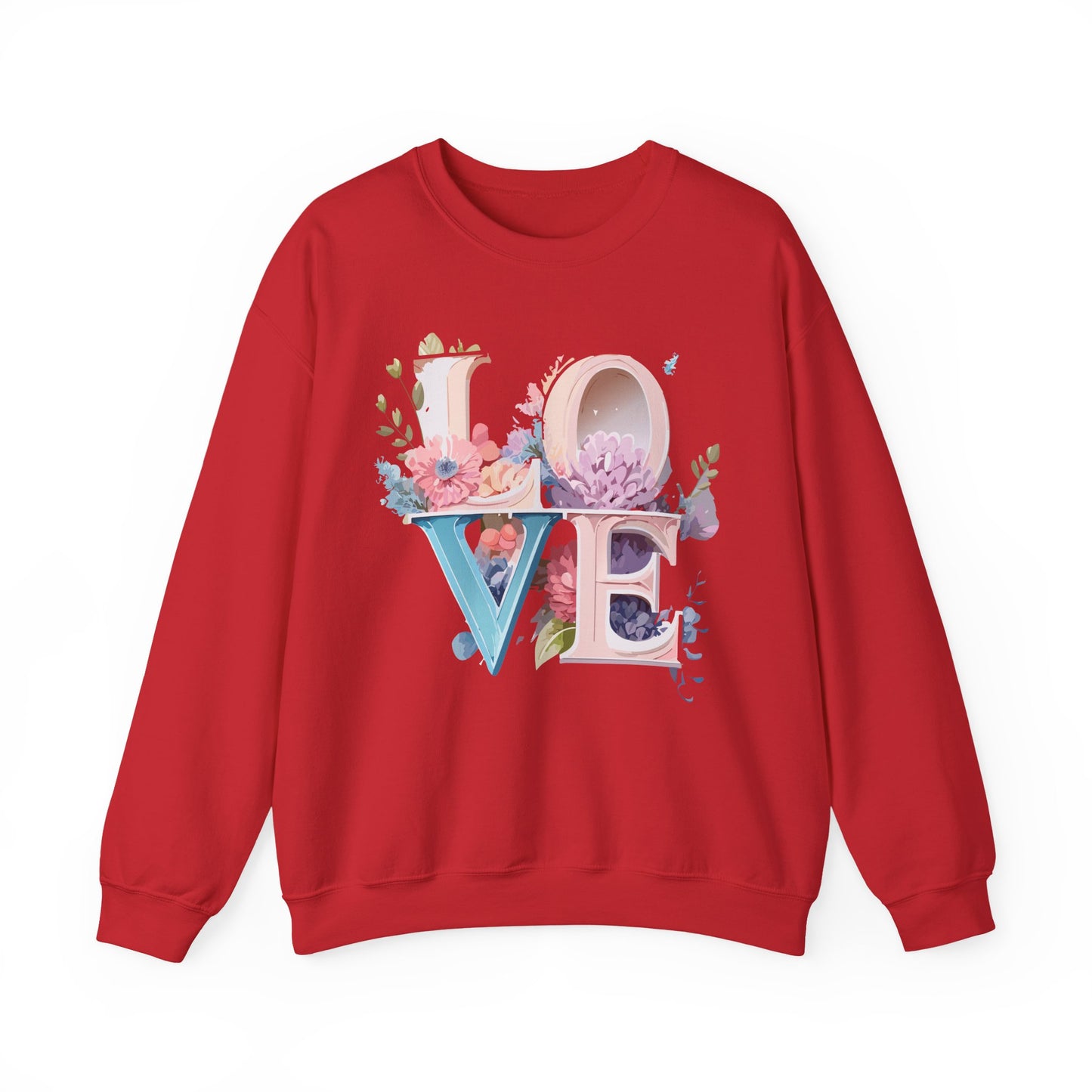 Floral Love Sweatshirt, Valentine's Day Sweatshirt, Love Flower Sweatshirt