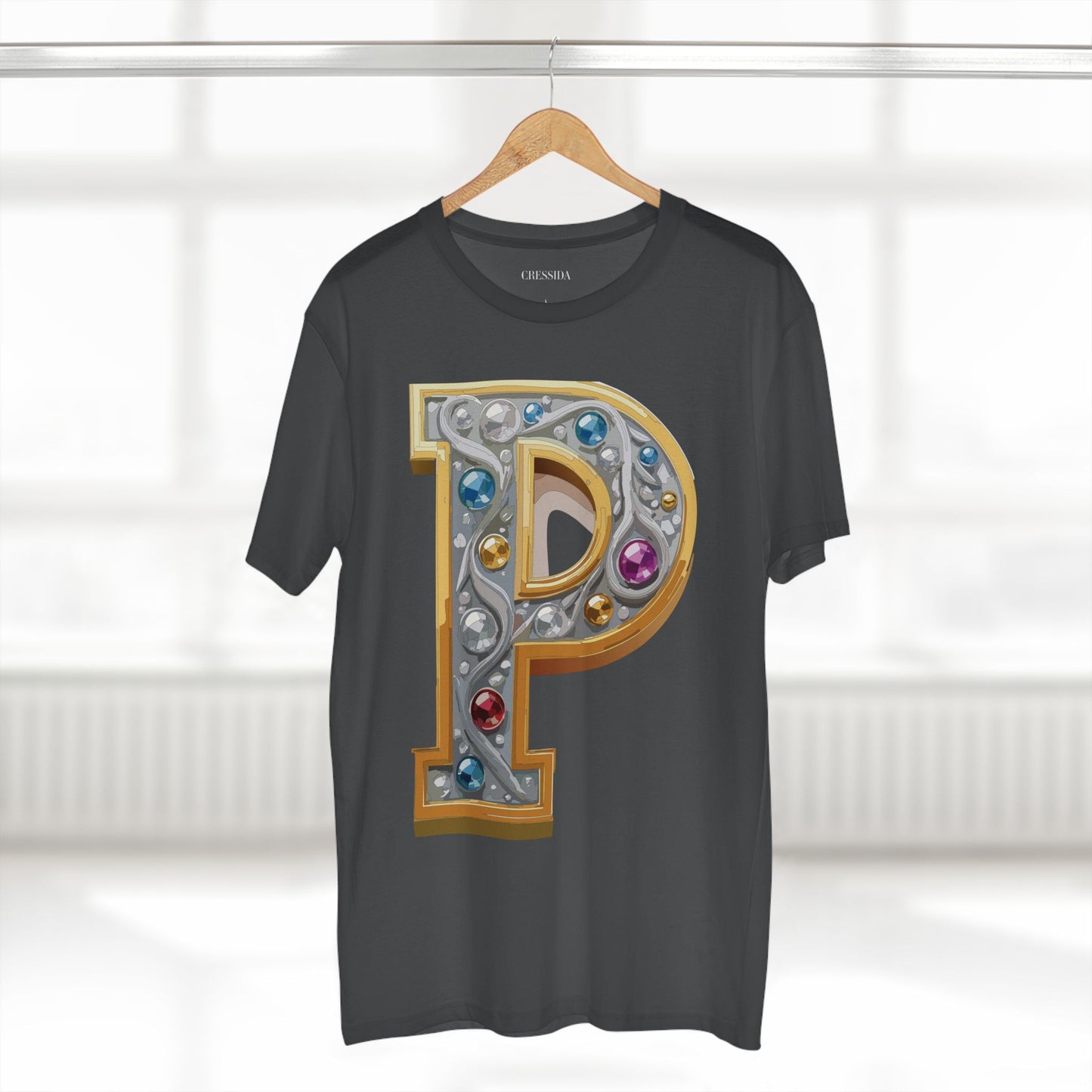 Letter Shirt, Shirt with Letters, Tee Shirt with Gold Letters