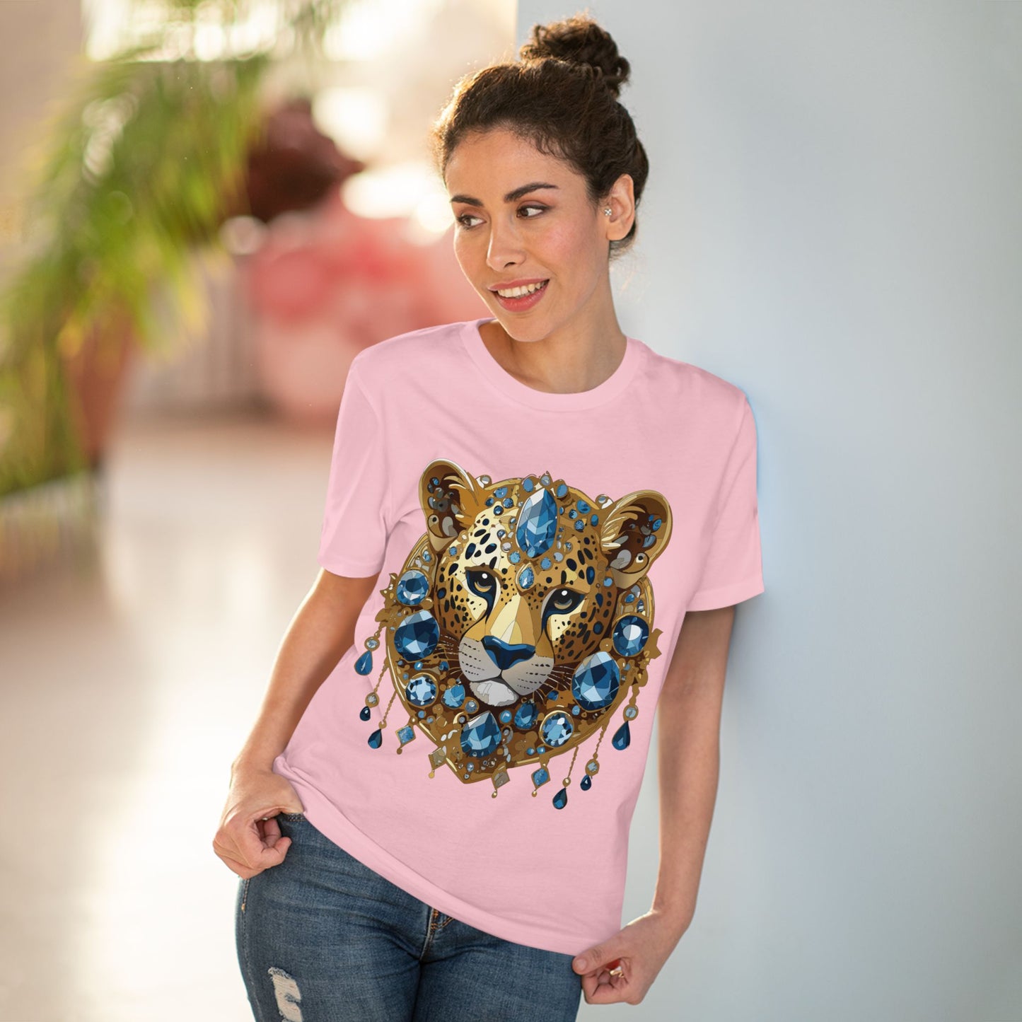 Organic T-shirt with Animals - Cheetah