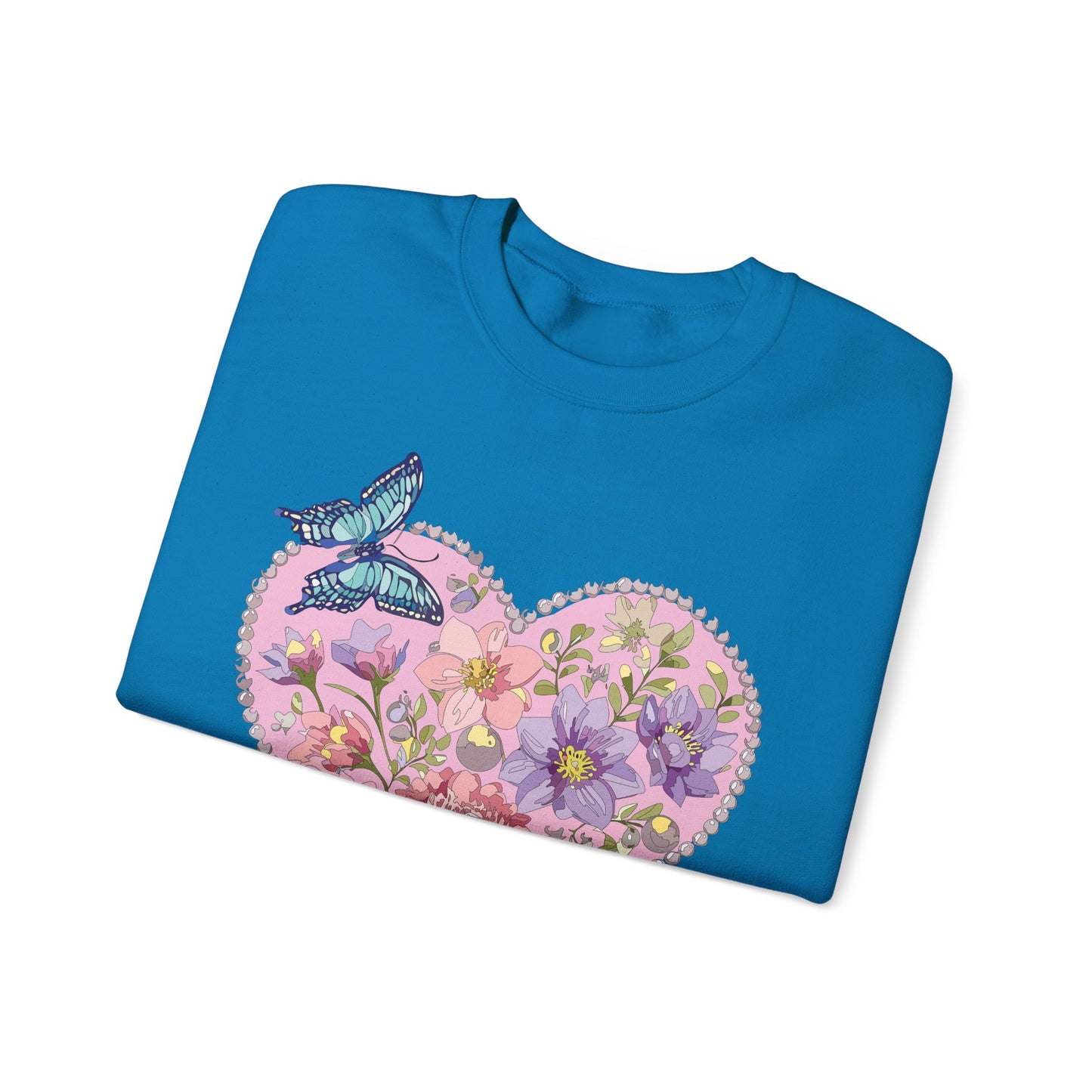 Floral Heart Sweatshirt, Floral Love Sweatshirt, Valentine's Day Sweatshirt, Heart Floral Sweatshirt